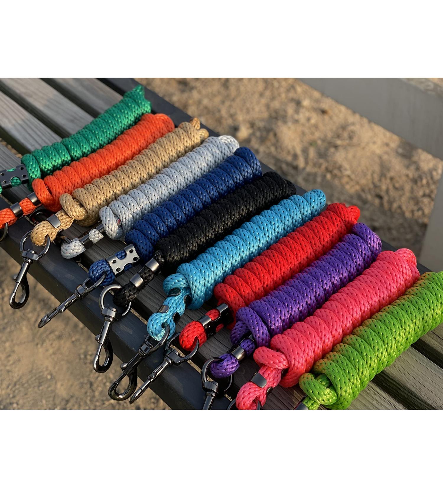 TGW Riding 9' Tri-Colored Nylon Horse Lead Rope with Big Silver Snap - Buy Online on GoSupps.com