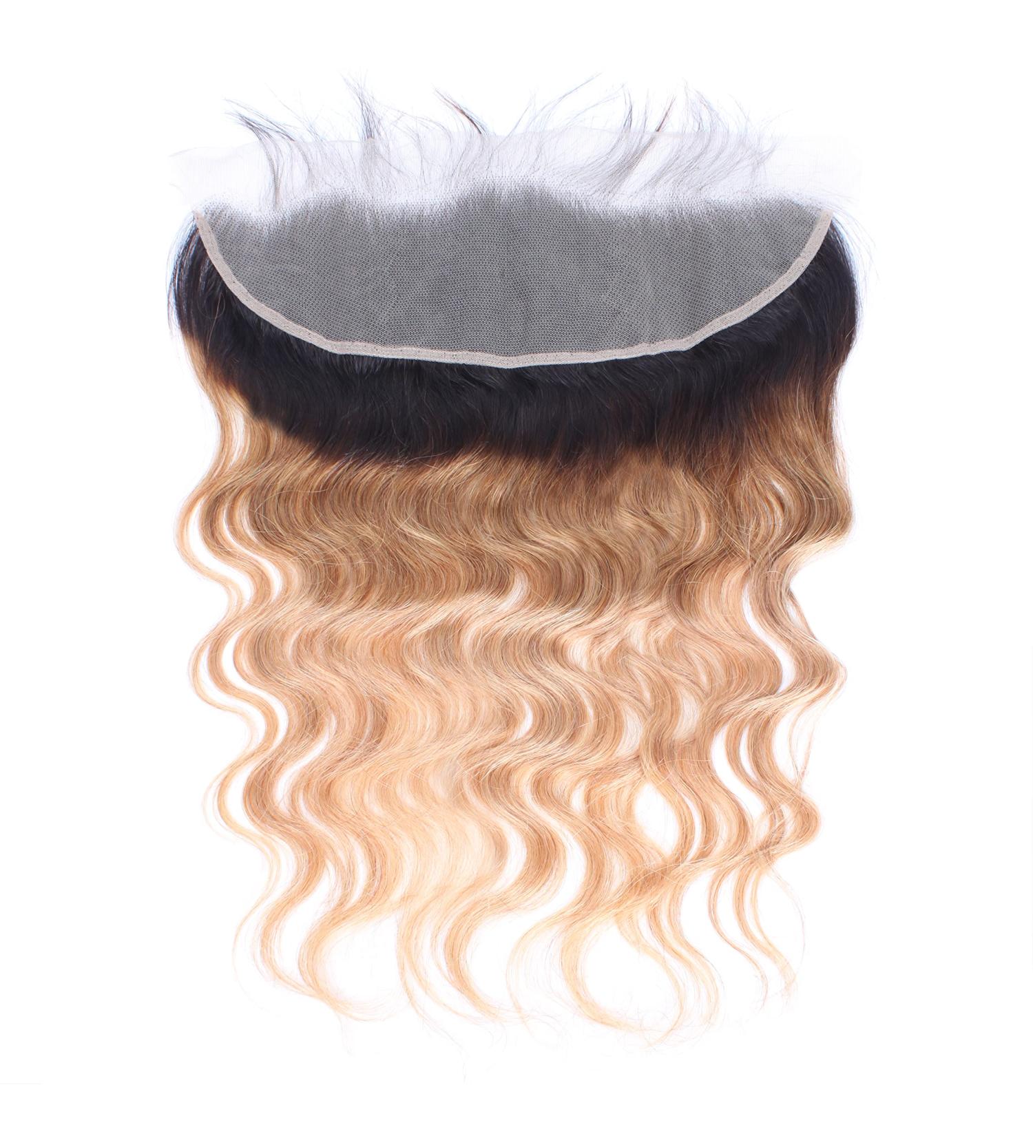 14 Inch Ombre Brazilian Body Wave Lace Frontal Closure | 100% Virgin Remy Human Hair | Pre Plucked with Baby Hair - Buy Online on GoSupps.com