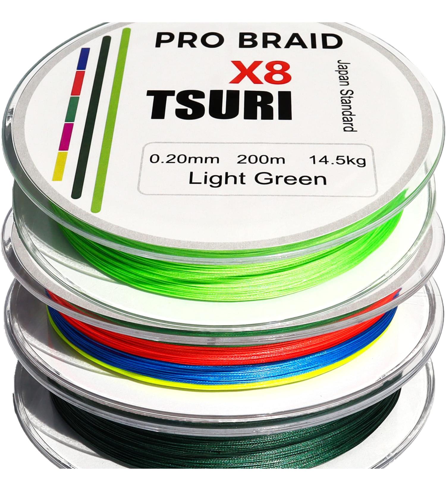 8-strand fishing braid 10/100 to 20/100 200m Multicolor Green predator sea pike trout - Buy Online on GoSupps.com