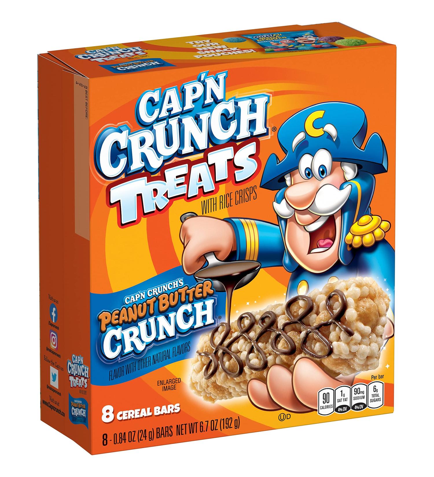 Quaker Captain Crunch Peanut Butter Treat Bar - 8ct (Pack of 8) - Buy Online on GoSupps.com