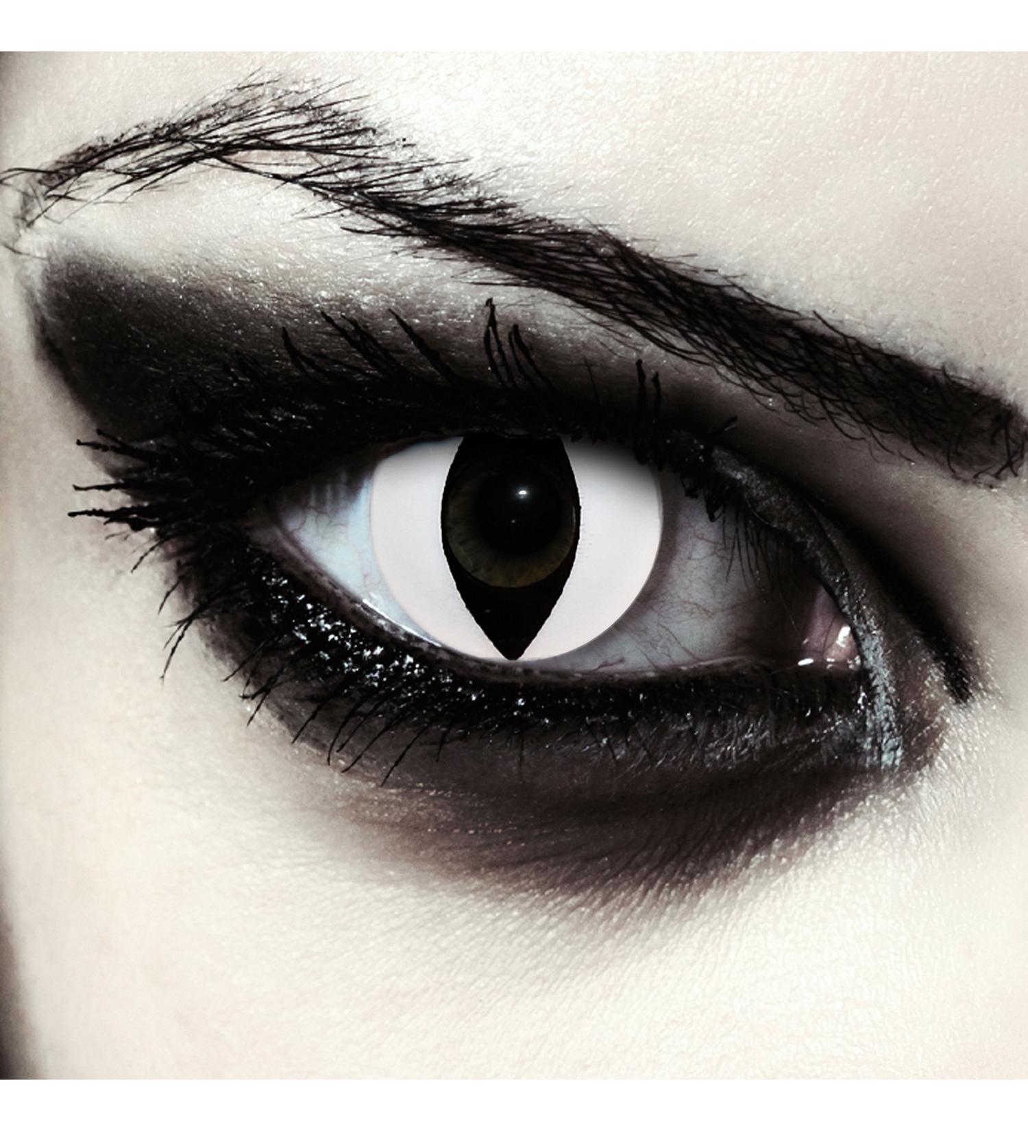 Shop White Cat Eye Halloween Costume Contact Lenses - 1 Pair of Soft Alien Color Lenses for a Spooky Look! - Buy Online on GoSupps.com