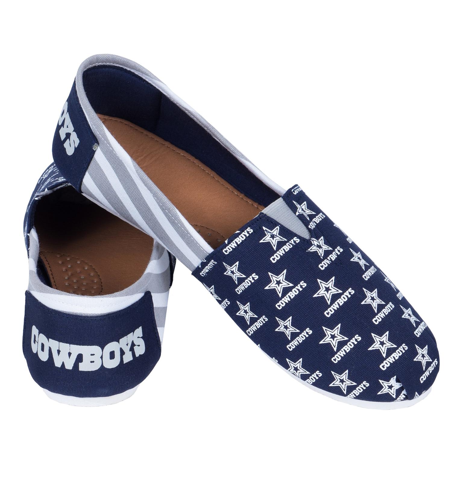 FOCO Dallas Cowboys Women's NFL Team Logo Fashion Slip On Canvas Shoes - Size 7-8 - Buy Online on GoSupps.com
