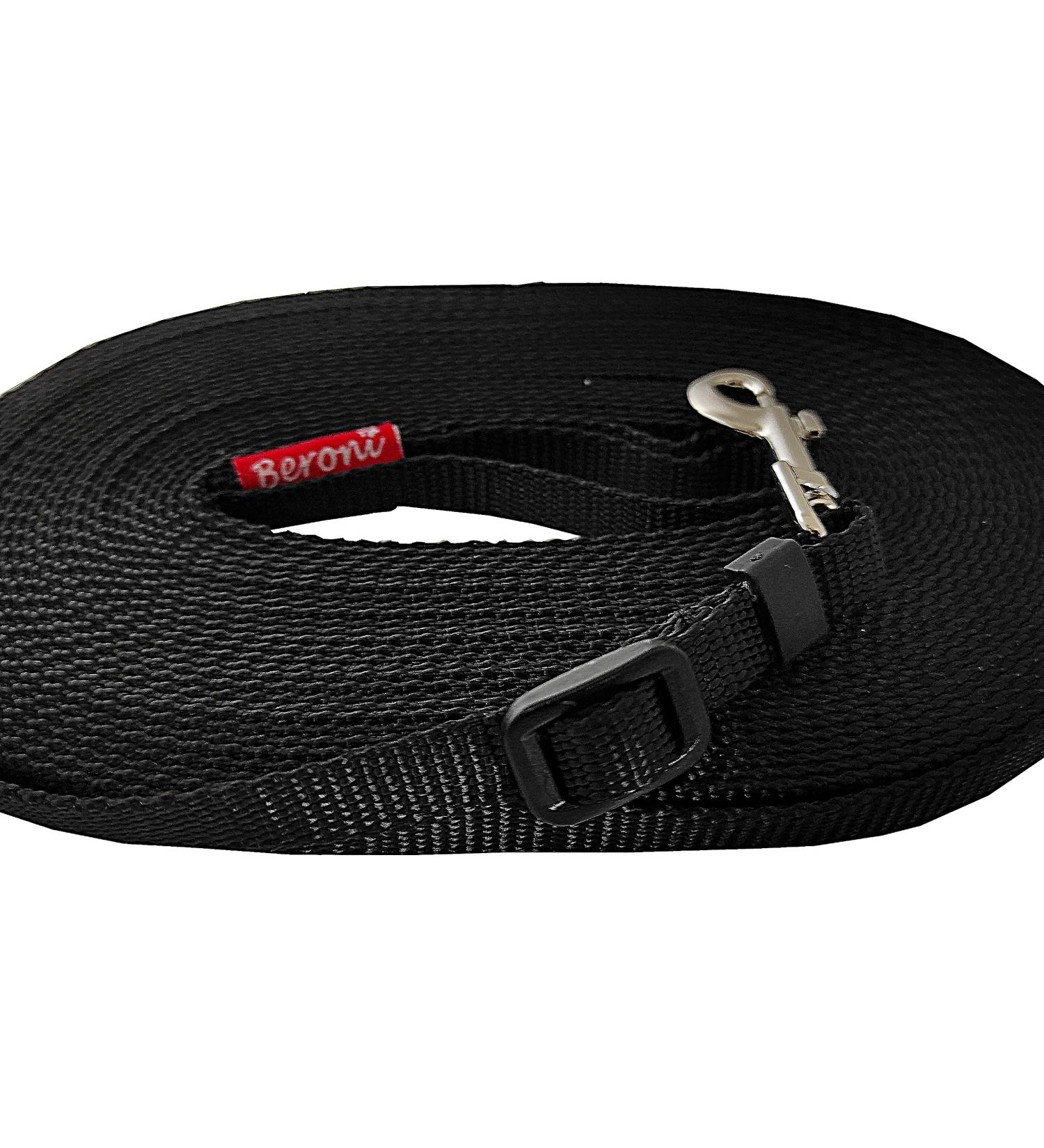 Cat leash 5m long adjustable from 2.50 meters - 5 meters black feather-light with hand loop for cat harness or collar