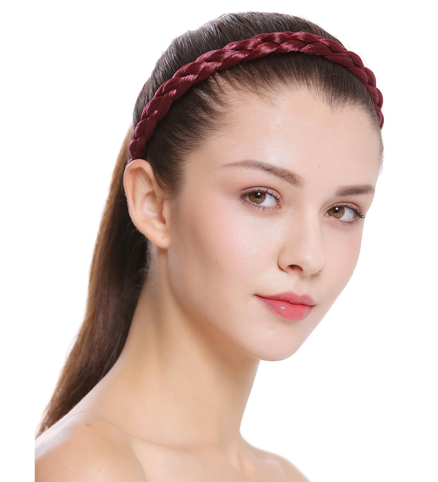 WIG ME UP CXT-006-120 Garnet Red Braided Hairband | Traditional Costume Headband - 2cm Wide International Shipping Available - Buy Online on GoSupps.com