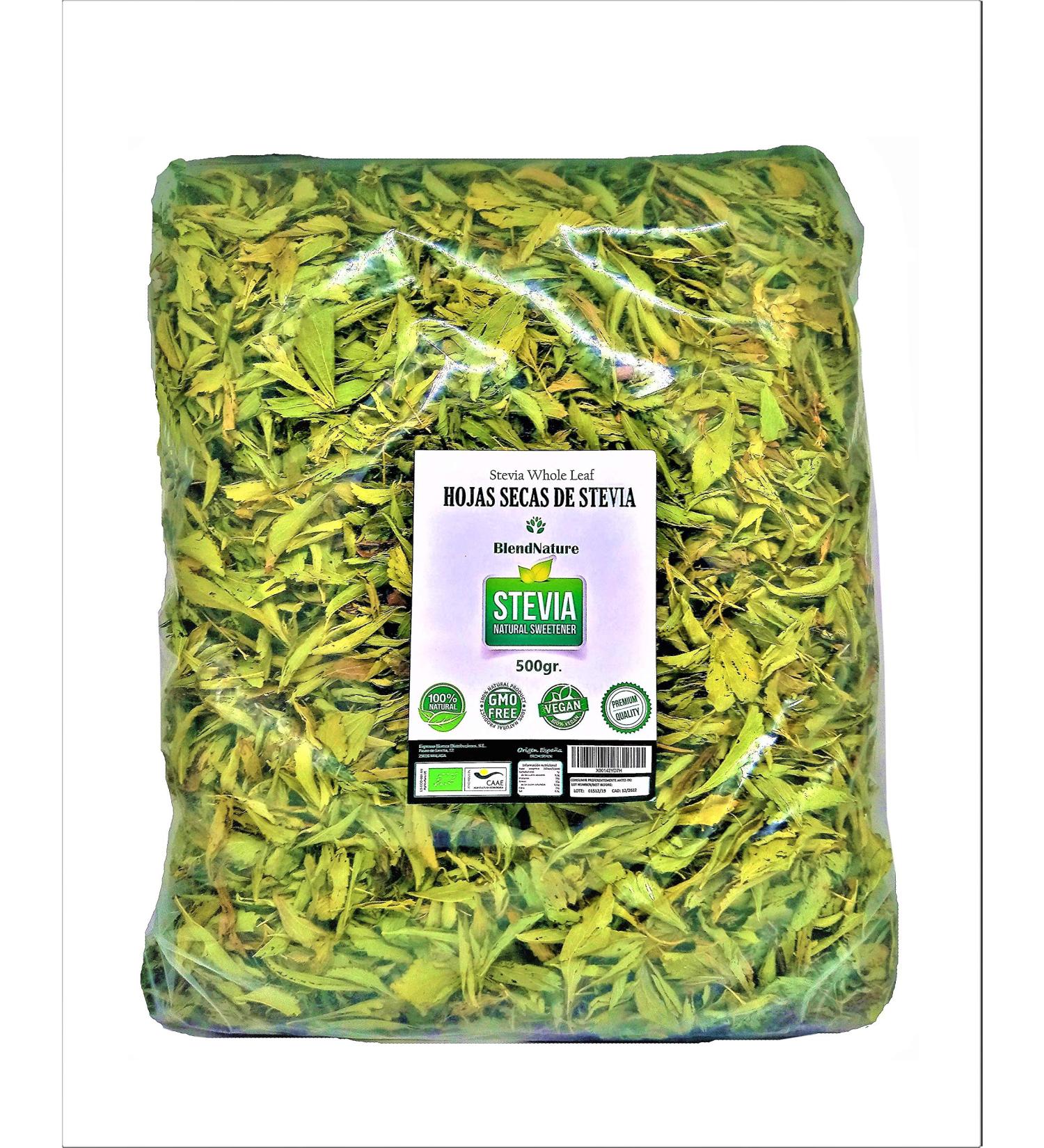 100% Organic Stevia Dried Loose Leaves - Premium Quality - 500g for International Shipping - Buy Online on GoSupps.com