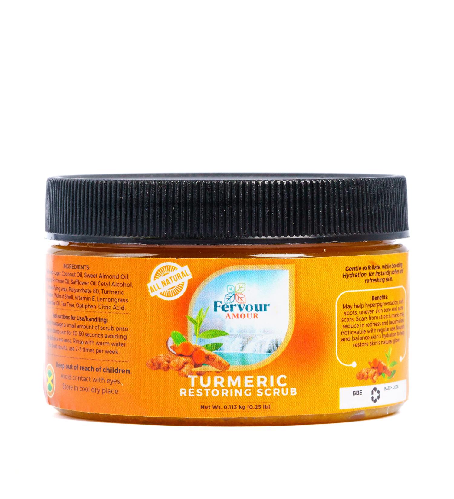 Fervour Amour - Turmeric Scrub for making Skin Soft and Smooth Moisturizing and Exfoliating Body Face Hand Foot Scrub Boosts Circulation 4 oz.