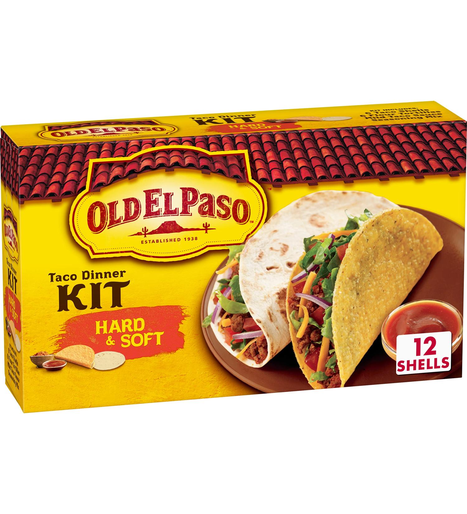 Old El Paso Taco Dinner Kit - 11.4 oz (Hard & Soft) | Authentic Mexican Flavors - Buy Online on GoSupps.com