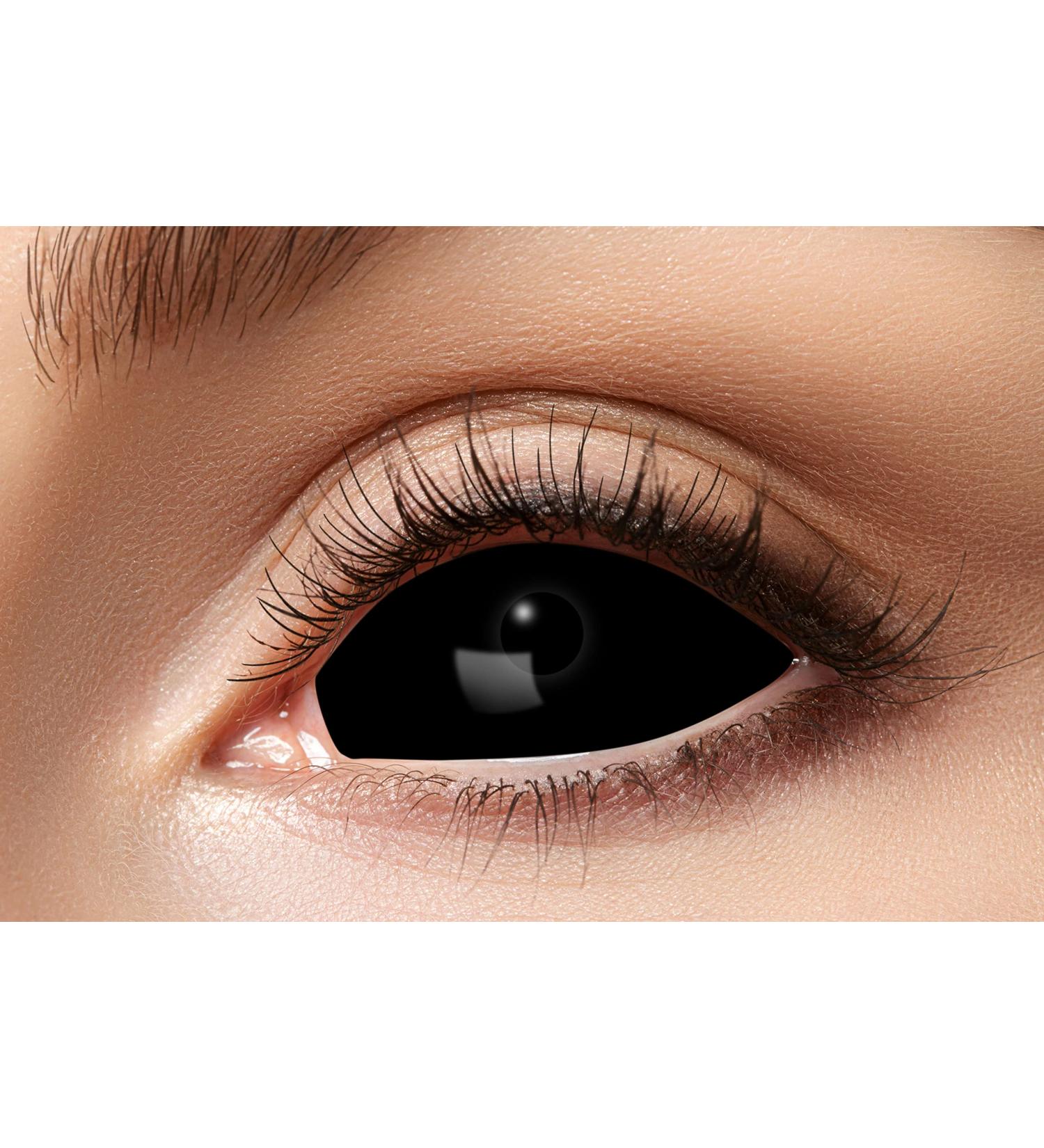 Eyecatcher Black Sclera Contact Lens - Prescription 6-Month Wear - Soft Colored Lens for Halloween & Carnival - 1 Piece - 2.5 - Buy Online on GoSupps.com