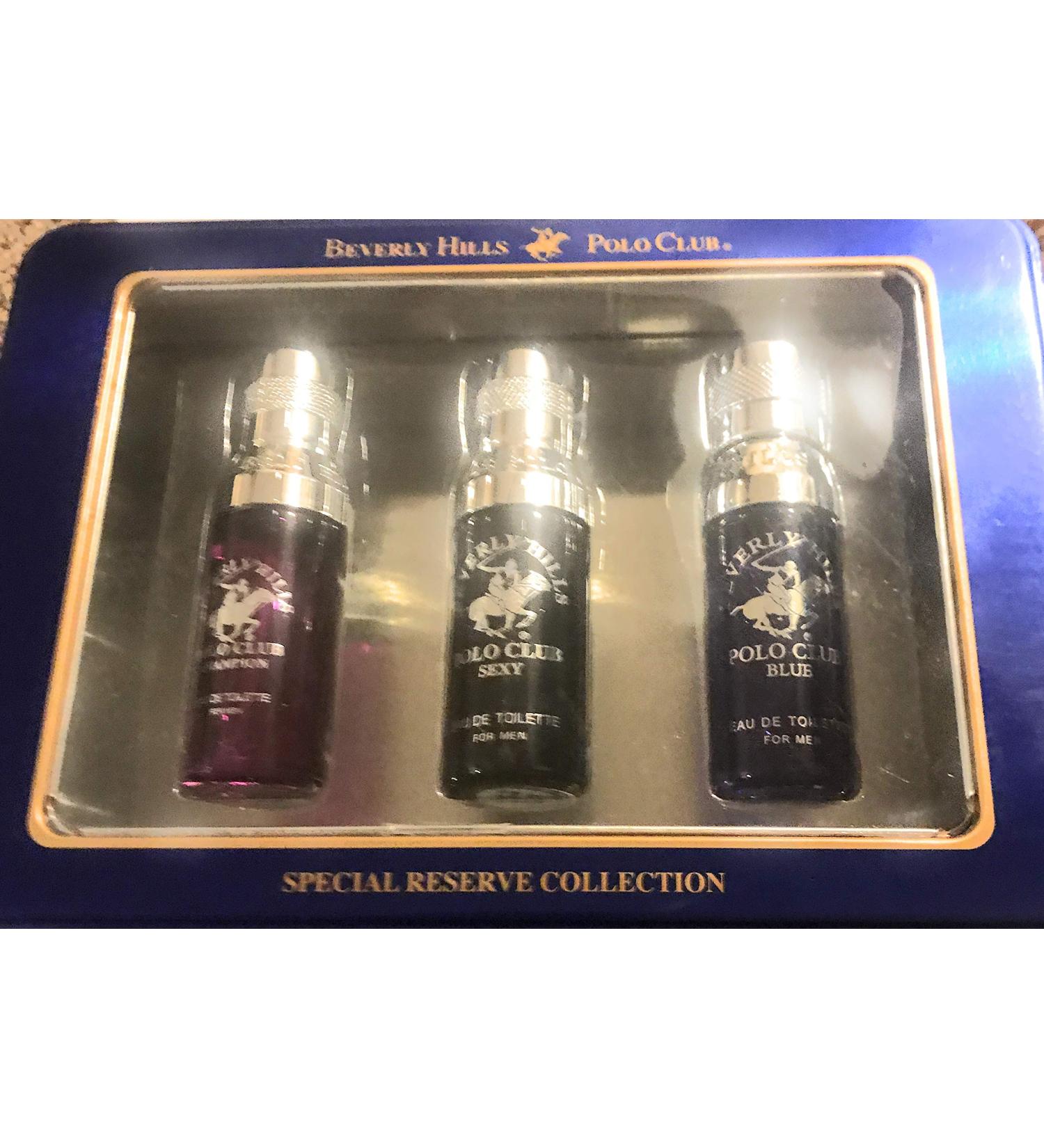 Men's 3 Piece Eau De Toilette Gift Set Designer Cologne Collection by Beverly Hills Polo Club BHPC 0.5 oz 3 count