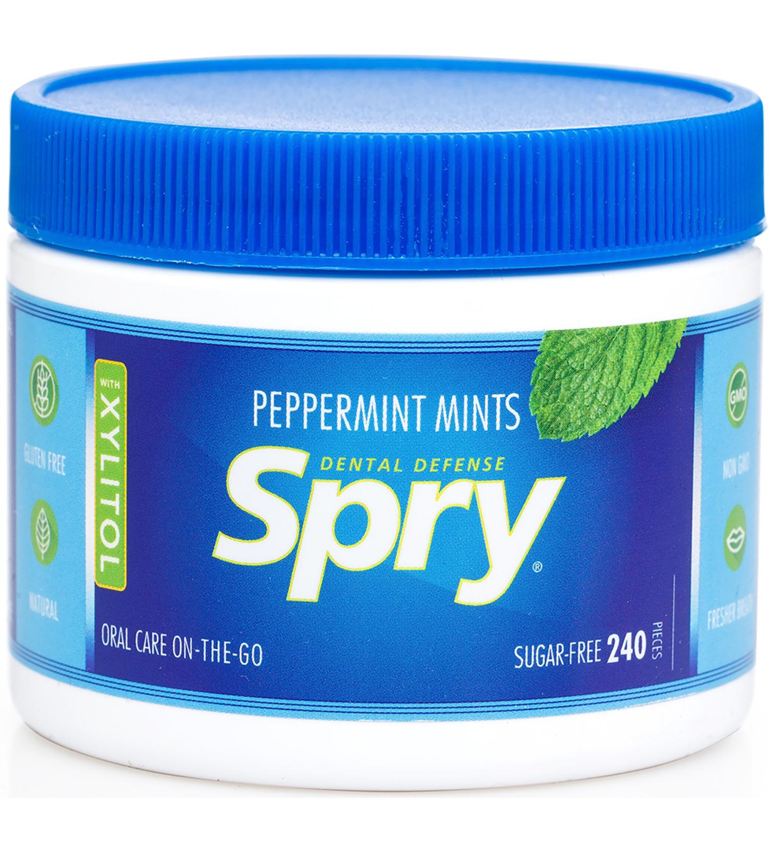 Xlear Spry Power Peppermints - Sugar Free 240 Count (144g) | Fresh Breath & Oral Care - Buy Online on GoSupps.com