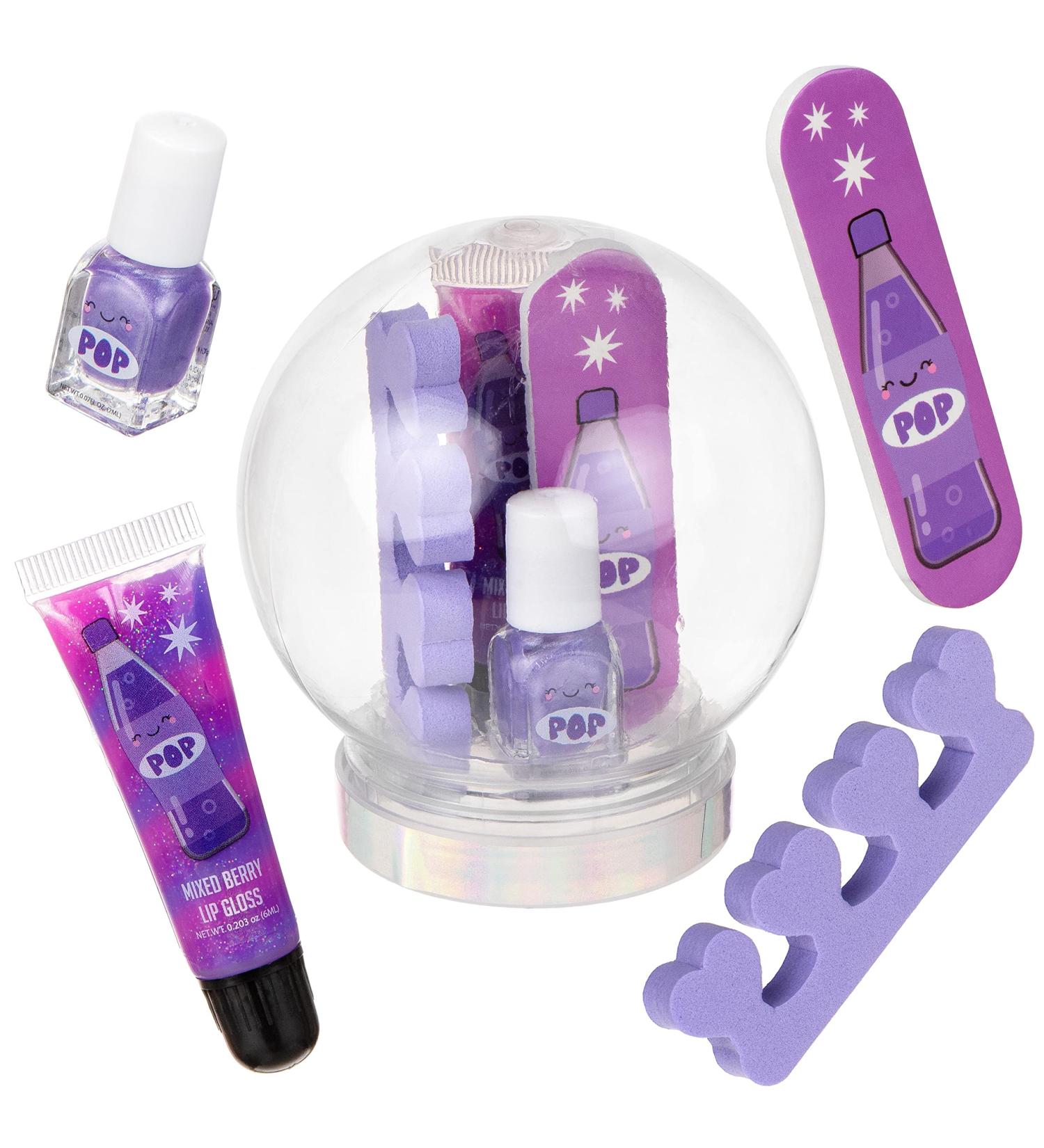 Expressions 5pc Snow Globe Manicure Set | Girls & Teens Starter Makeup Kit | Nail Polish Lip Gloss Manicure & Pedicure | Perfect Beauty Gift for Girls - Buy Online on GoSupps.com