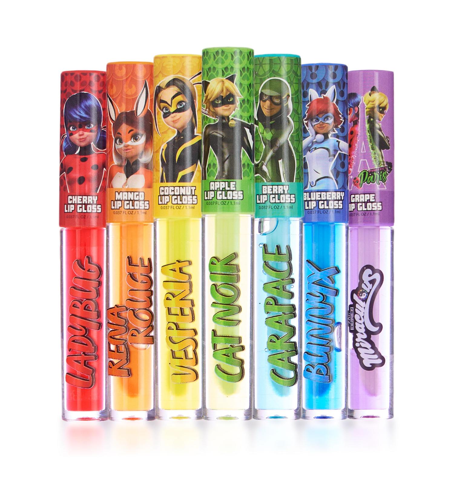 Buy Miraculous 7pc Lip Gloss Set | Zag Heroez Collection - Fruity Flavors & Precision Applicator - International Shipping Available - Buy Online on GoSupps.com