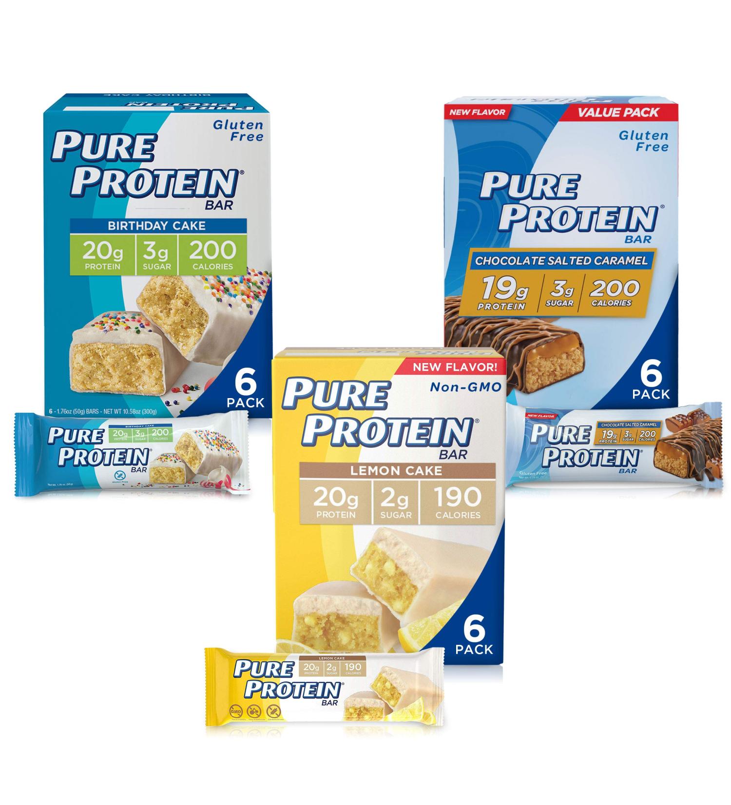 Pure Protein Dessert Variety Pack - 18 Count Protein Bars (1.76 oz Each) - Buy Online on GoSupps.com