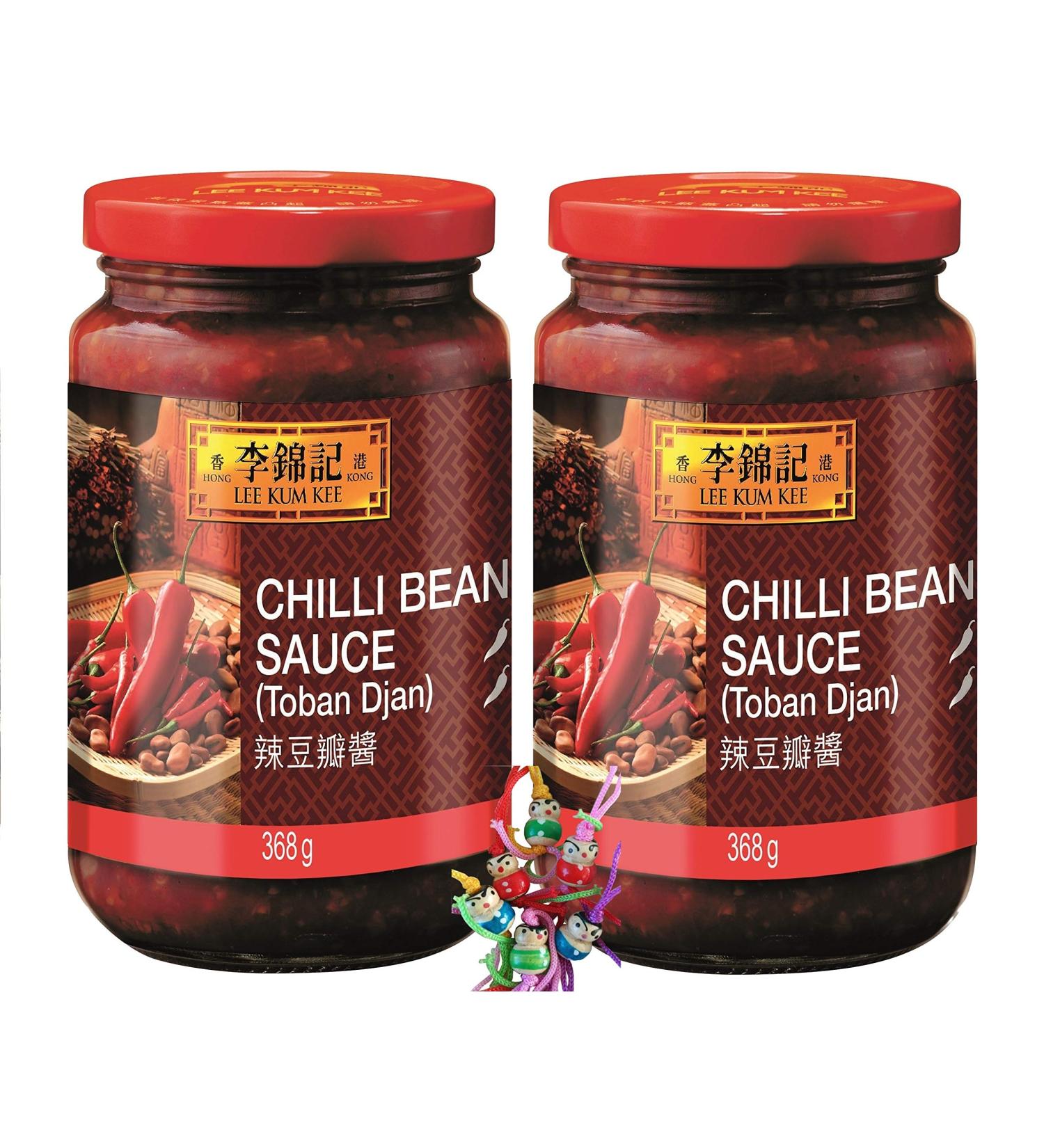 yoaxia Marke Yoaxia Lee Kum Kee Spicy Bean Sauces (Toban Djan) 2 x 368g + Lucky Small Sink - Wooden Dolls