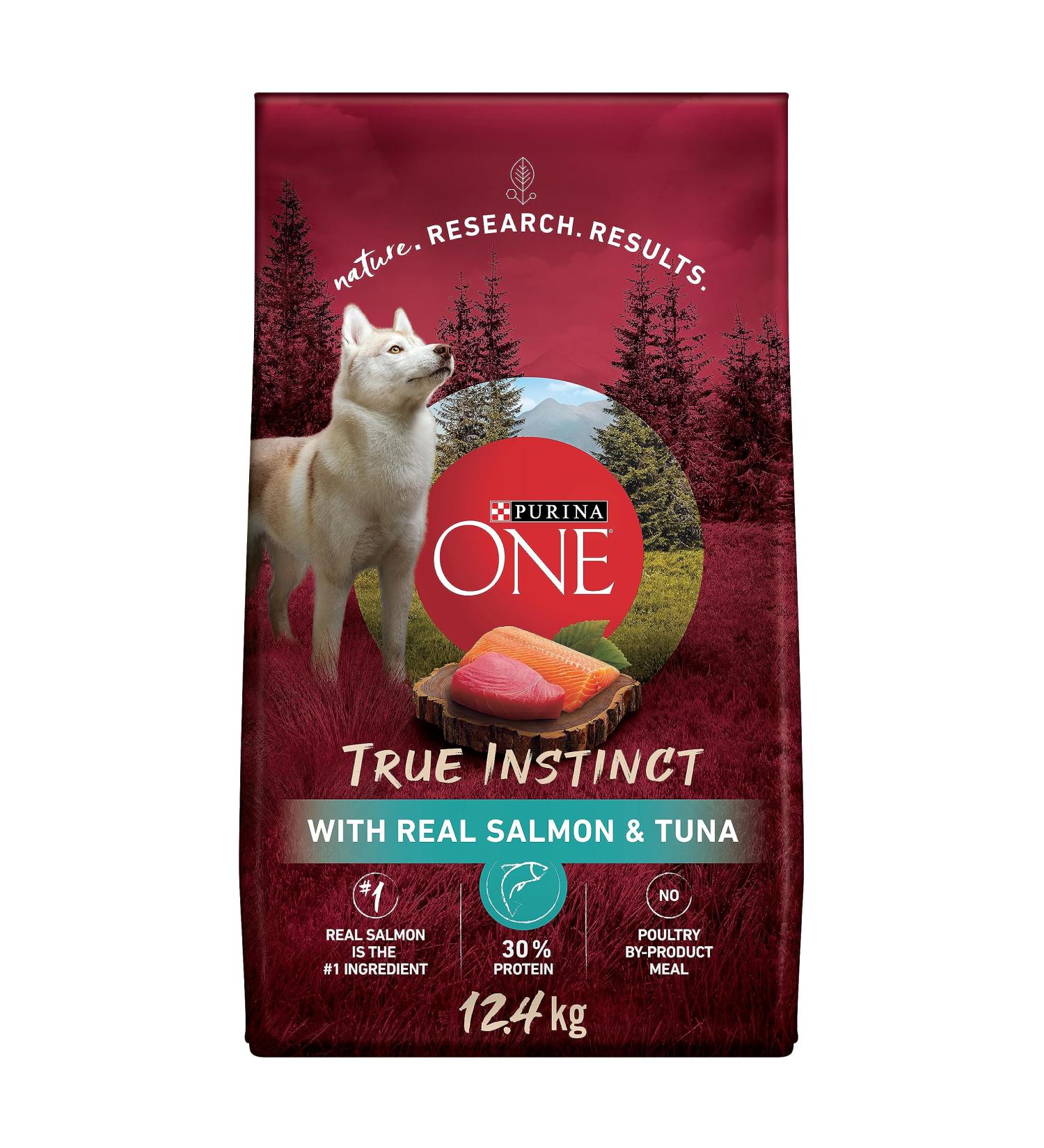 Purina ONE True Instinct High Protein Dry Dog Food Salmon & Tuna - 12.4 kg Bag 12.4 kg (Pack of 1) - Buy Online on GoSupps.com