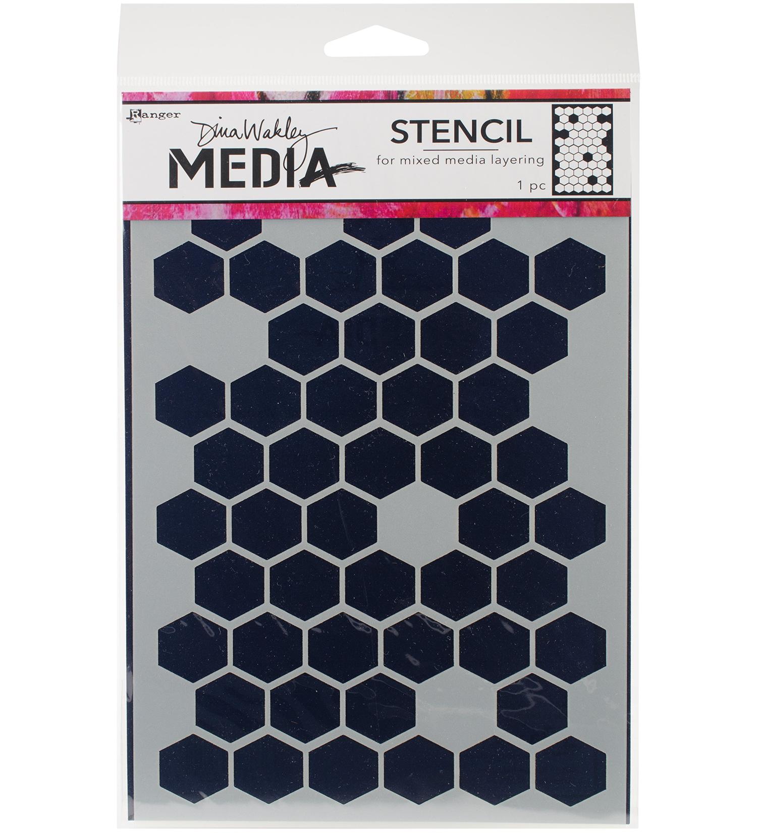 Ranger MDS58250 Dina Wakley Media Stencils 9"X6"-Honeycomb, Honey Comb