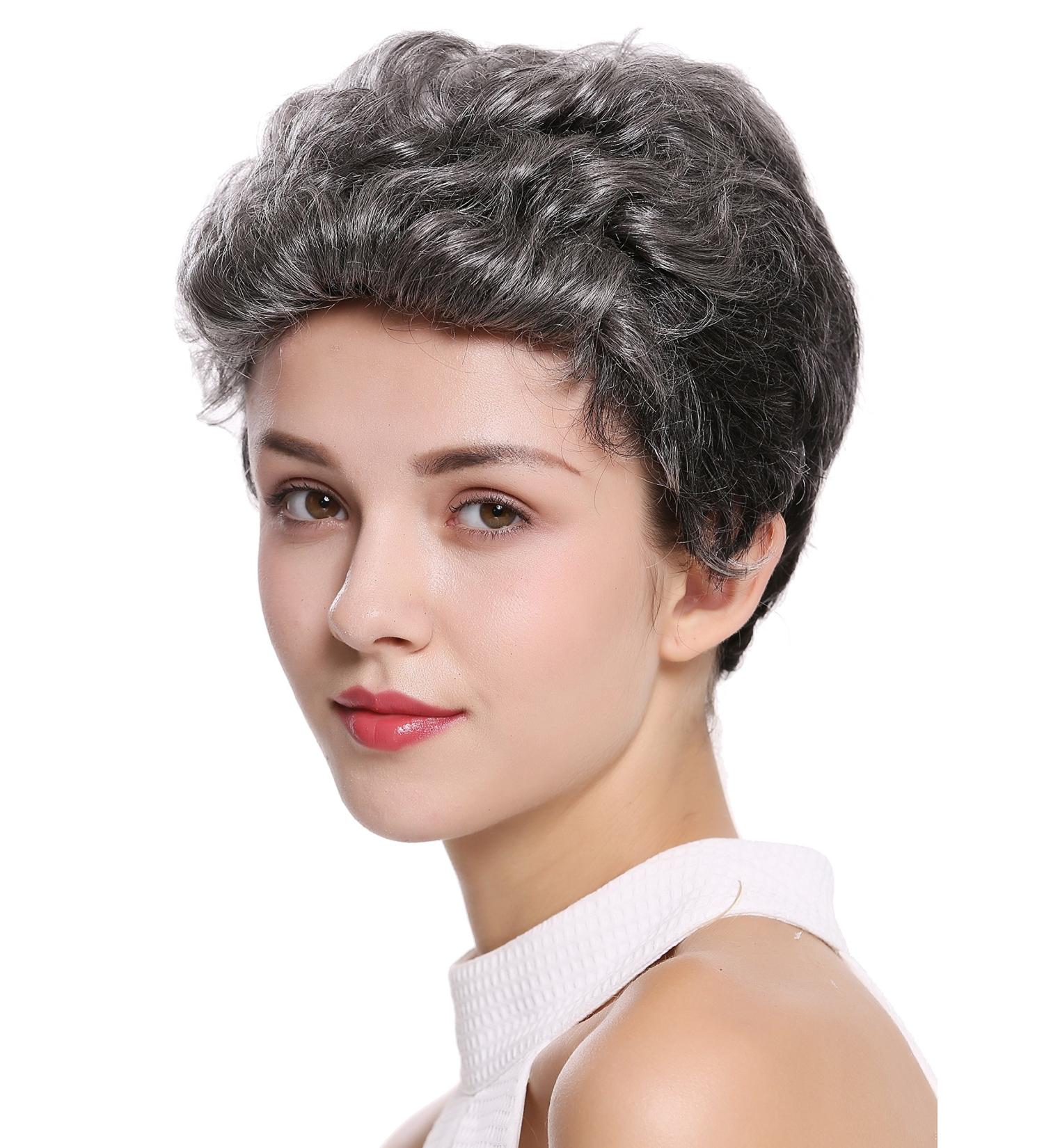WIG ME UP B-HH-12-GREY | Stylish Short Wavy Human Hair Wig for Women & Men - Dark Grey Fashionable Look - Buy Online on GoSupps.com
