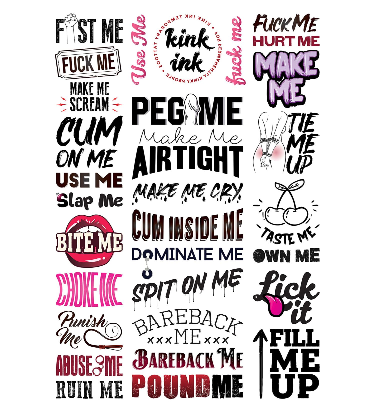 Title: Kink Ink - Naughty Temporary Tattoo Sticker Set | Adult Fake Tattoos - Buy Online on GoSupps.com
