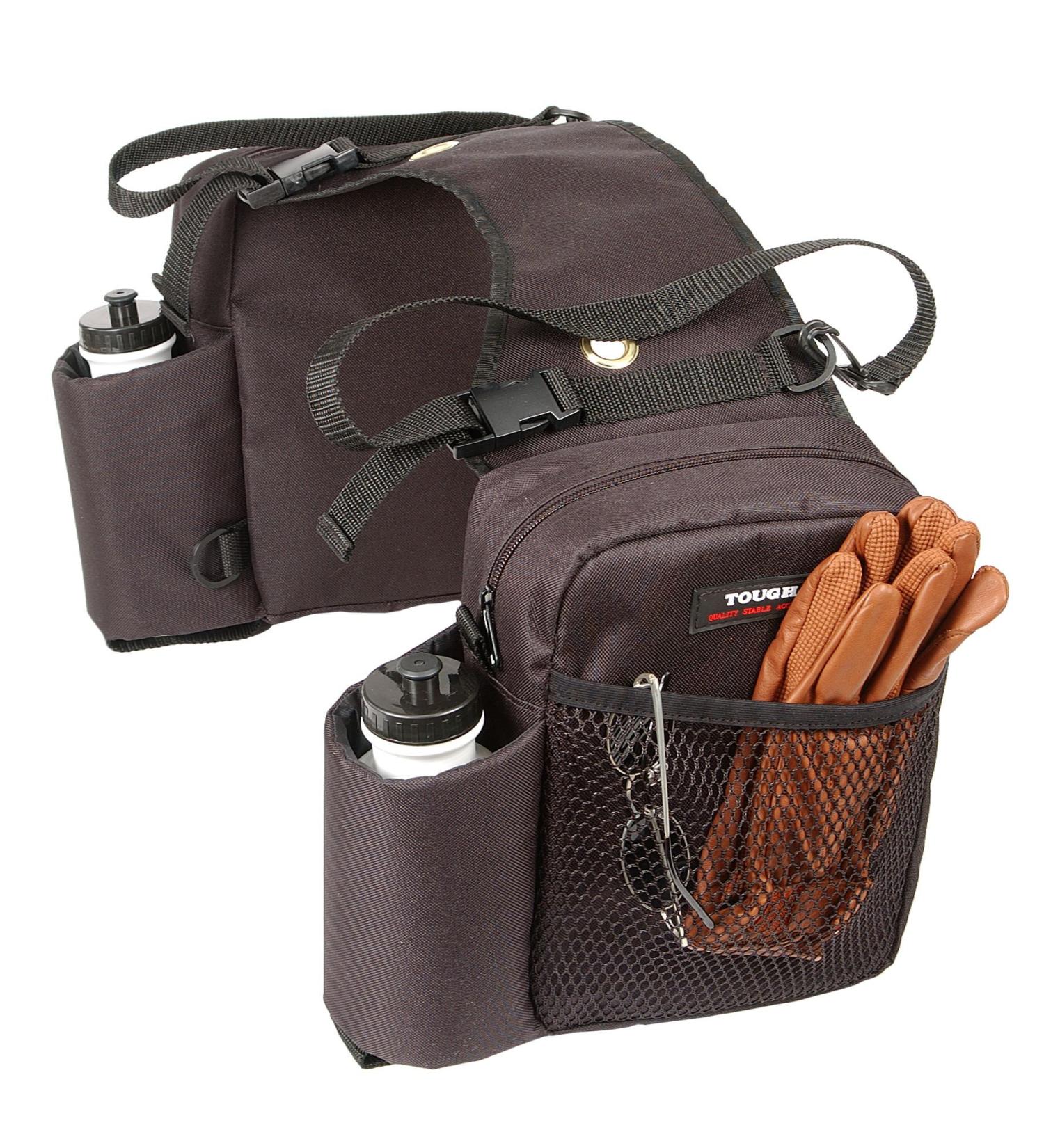 Tough 1 Nylon Water Bottle/Gear Carrier Saddle Bag Black