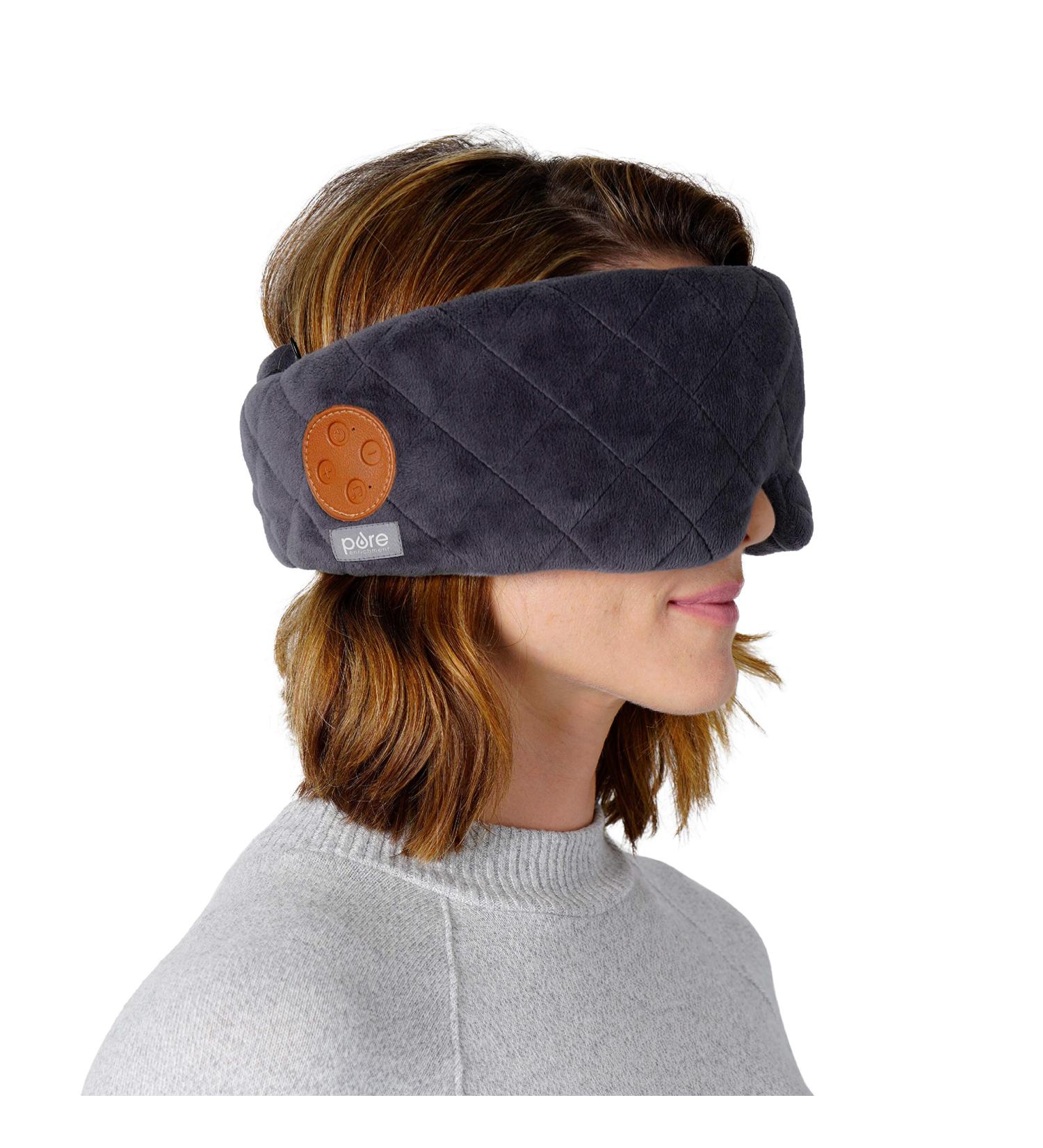 Pure Enrichment Wave Sound Therapy Eye Mask - Rechargeable Bluetooth Speakers, Light Blocking Design, Micromink Fabric, 3 White Noise Sounds - Ideal for Travel - Buy Online on GoSupps.com