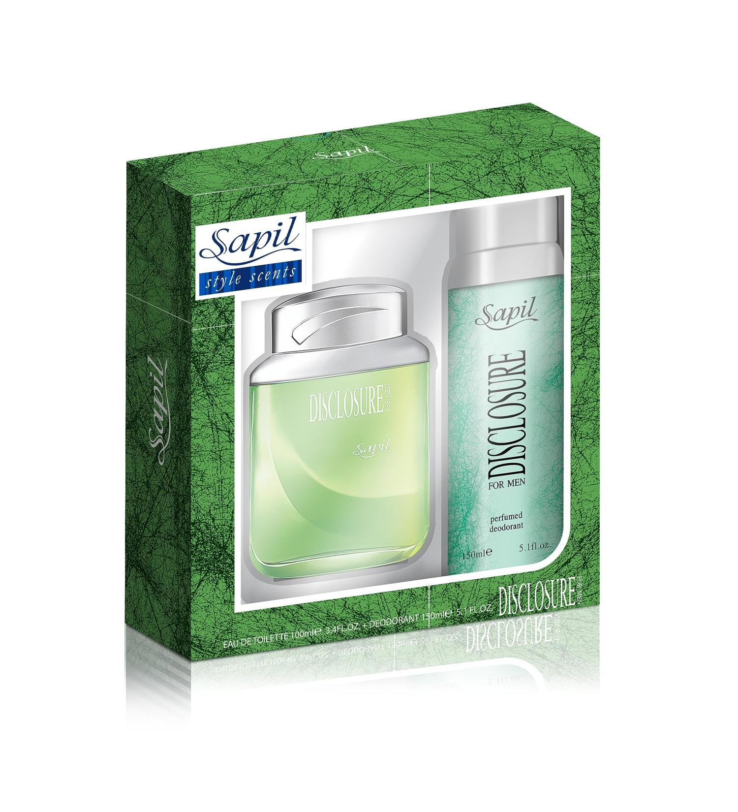Sapil Disclosure - Eau De Toilette and Deodorant Spray For Men - Evokes Power and Sensuality - Opens with Fresh and Citrus Notes - Beautiful Giftset Box - Perfect for Gift Giving Occasion - 2 Pc - Buy Online on GoSupps.com