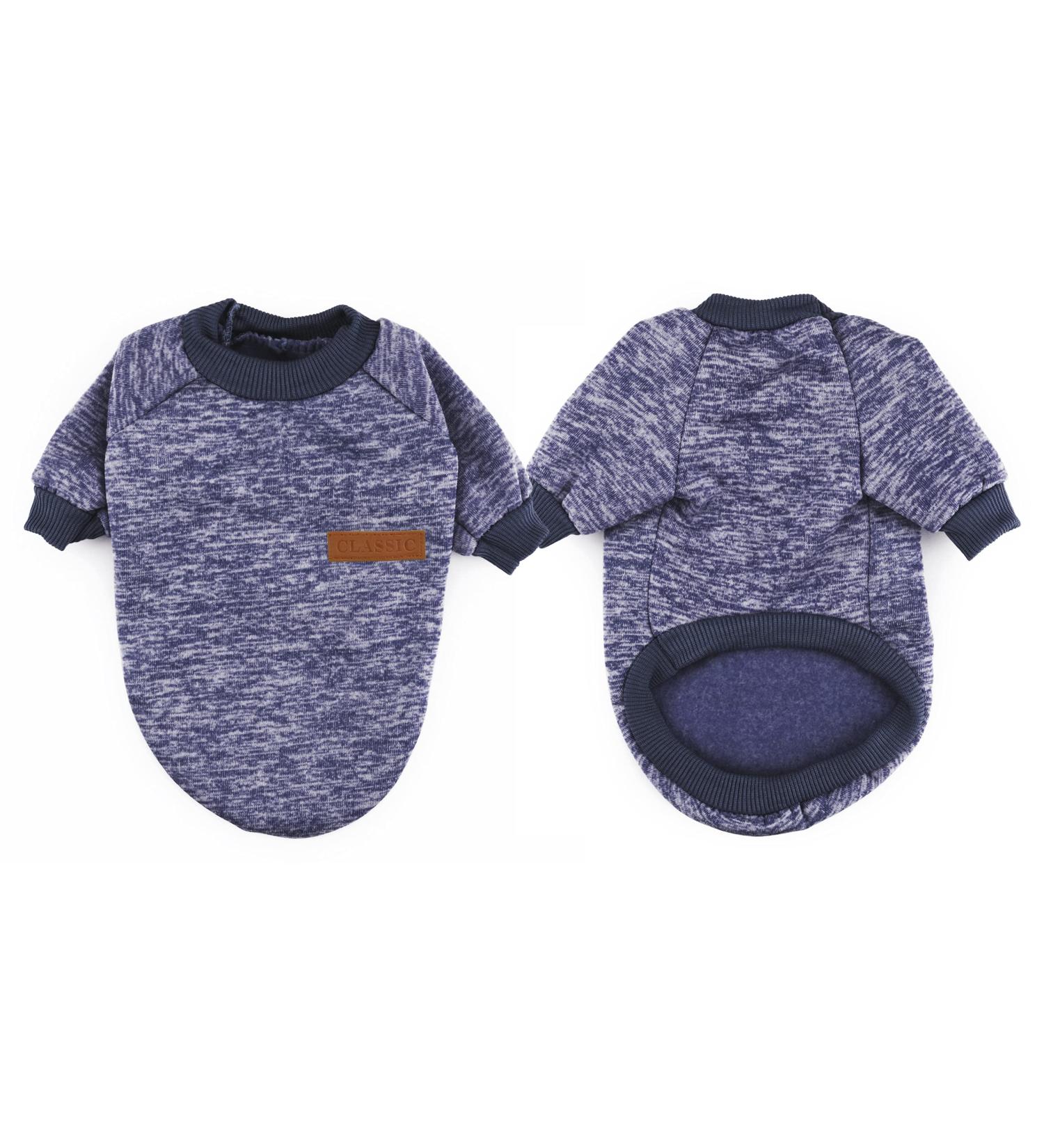 Mosucoirl Winter Dog Sweater - Comfortable Fleece Clothing for Small & Medium Dogs - Navy Blue Pet Costume - Buy Online on GoSupps.com