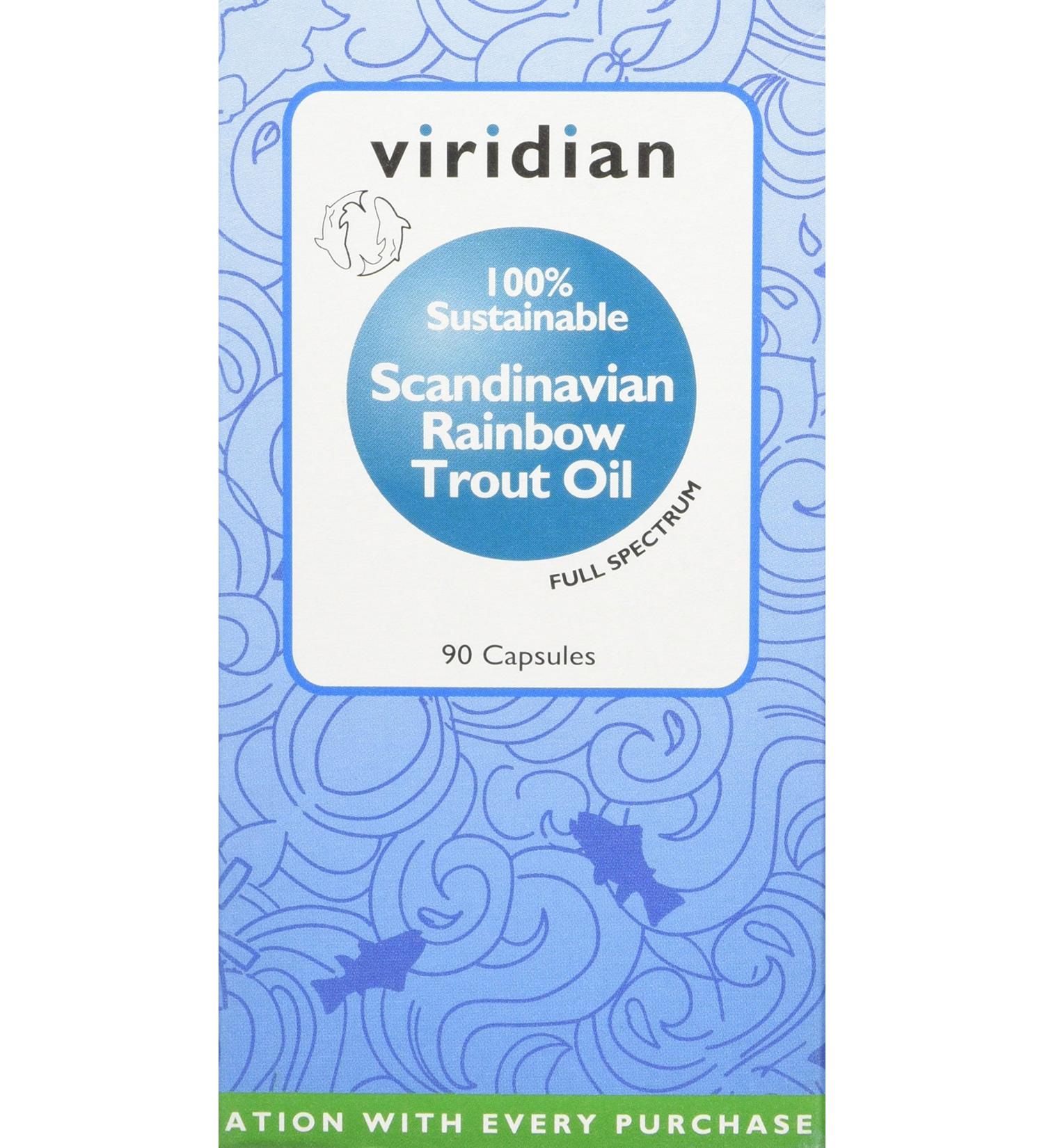 Viridian - Scandinavian Rainbow Trout Oil 90 Softgels | Omega Oil Softgels | Maintenance of Vision and Normal Brain Function | 100% Sustainable | Nutritionist Formulated - Buy Online on GoSupps.com