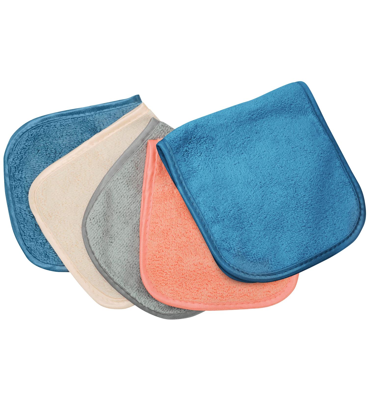S&T Always Off Reusable Makeup Remover Cloths - 5 Pack | 6''x12'' Solid & Print - Eco-Friendly Waves - Buy Online on GoSupps.com