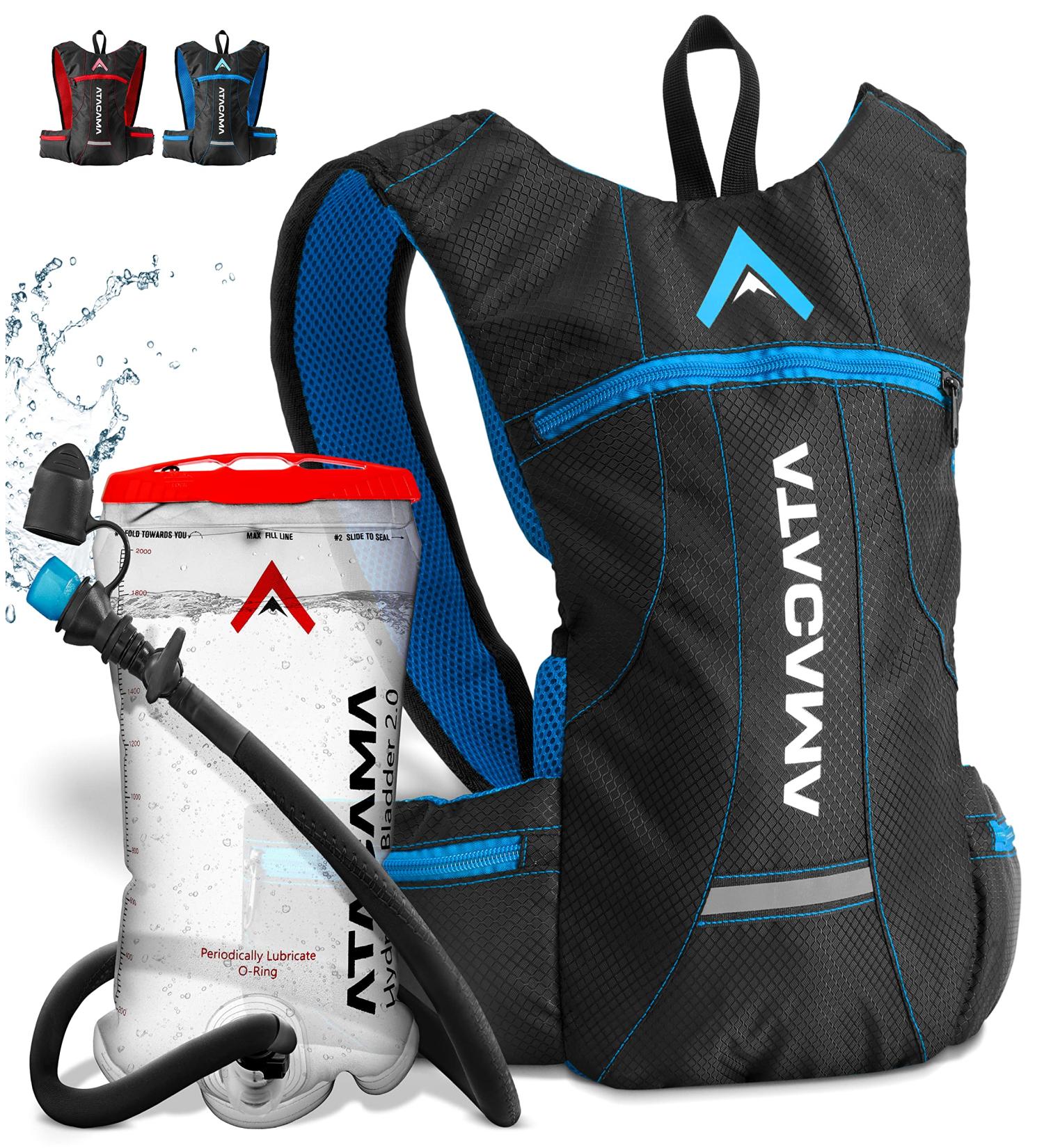 Atacama 2L Drinking Bladder - Waterproof System with Reflective Backpack | Perfect for Trekking Hiking & Cycling - Available in Red & Blue - Buy Online on GoSupps.com