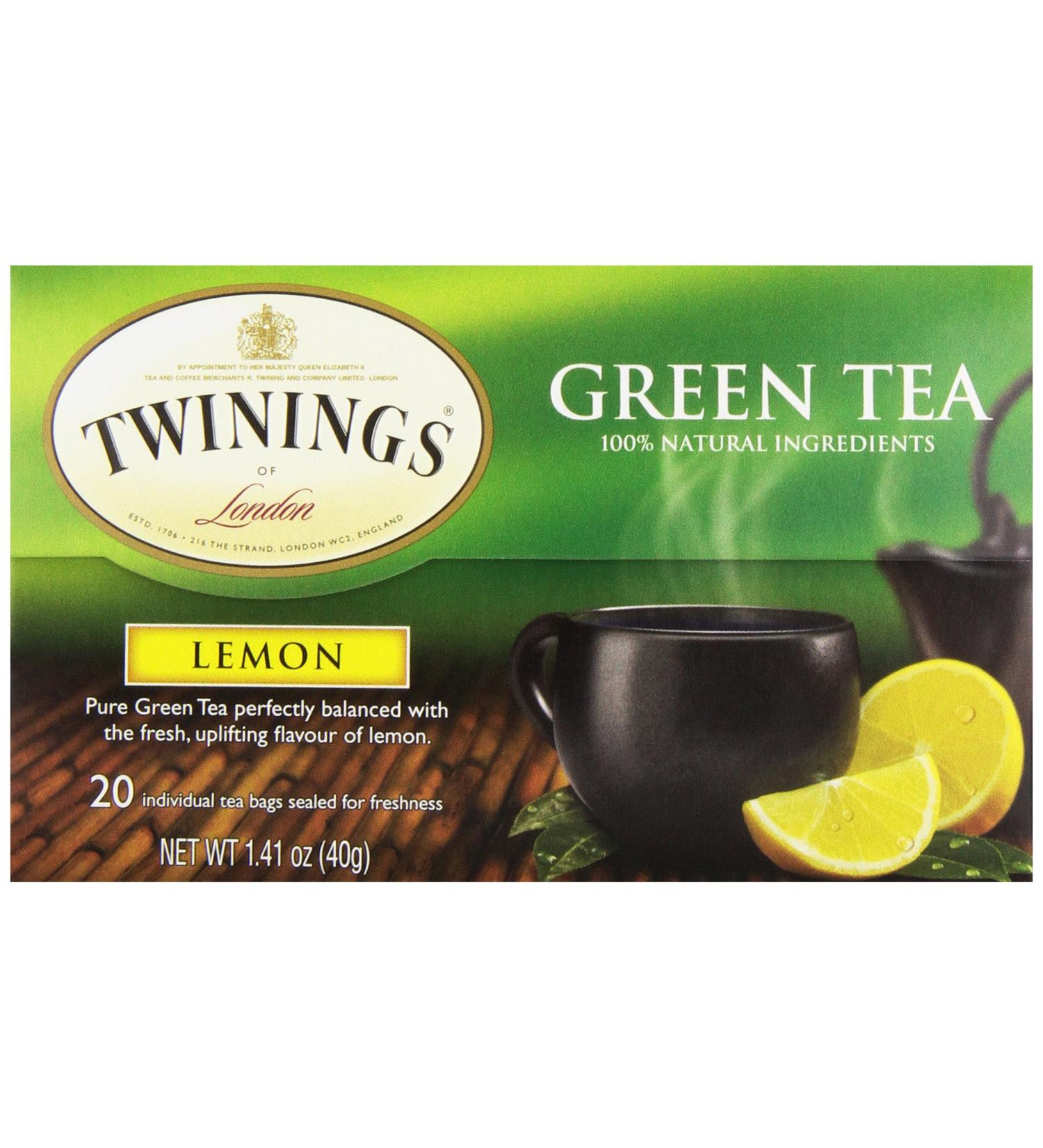 Twinings Lemon Green Tea - 20 Count | Refreshing Herbal Blend - Buy Online on GoSupps.com
