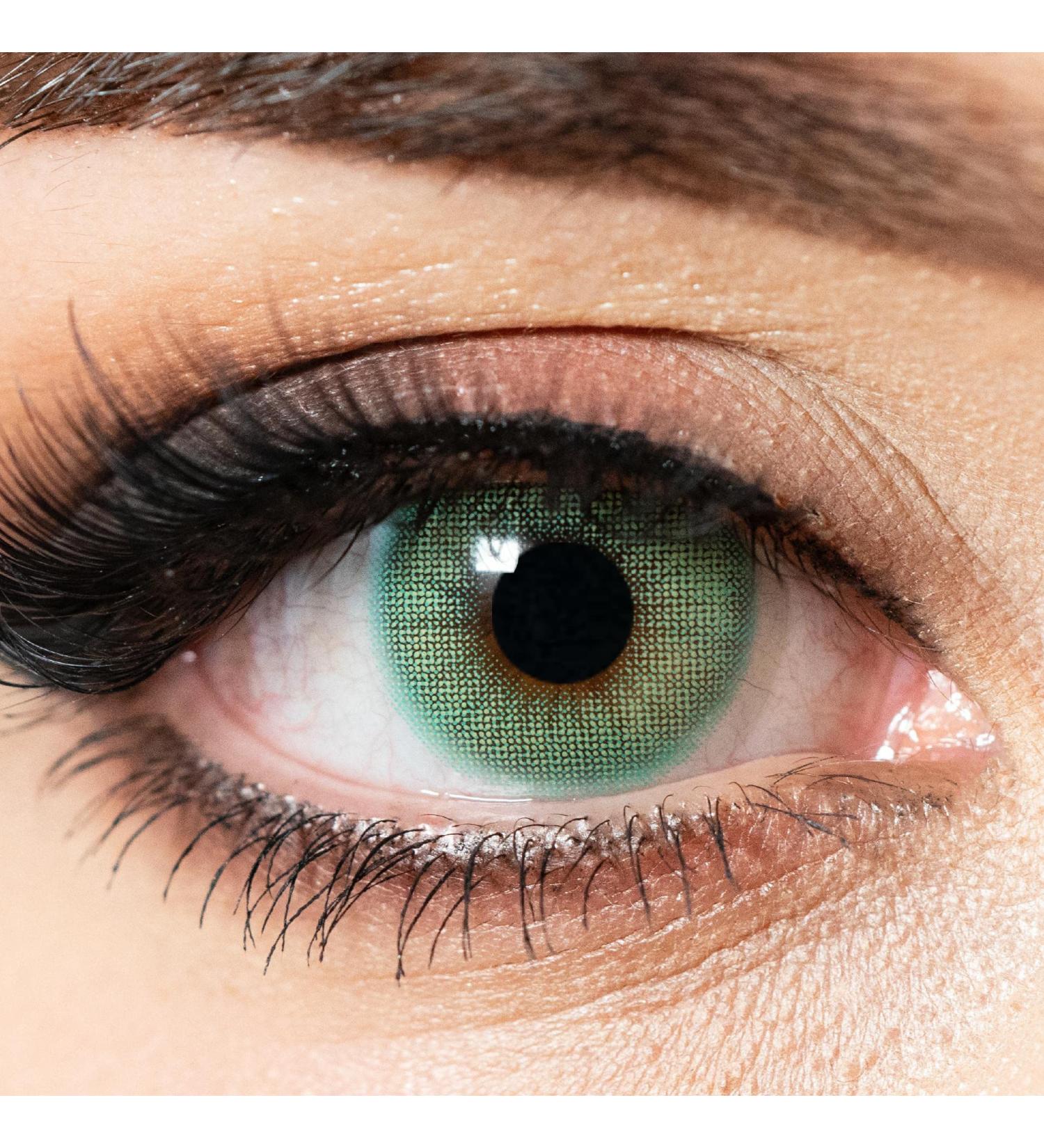 Charmiga Emerald Green Colored Contact Lenses - Soft Hydrogel 0.0 Diopters Semi-Annual Includes Lentil Containers - Natural Colors 2 Pieces - Buy Online on GoSupps.com