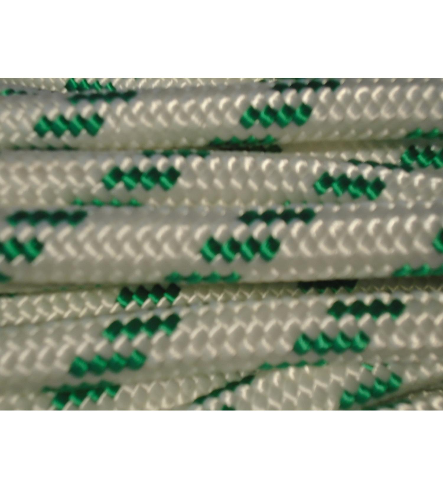 7/16 Inch Double Braid Polyester Rope - 100 ft - White/Green - Buy Online on GoSupps.com