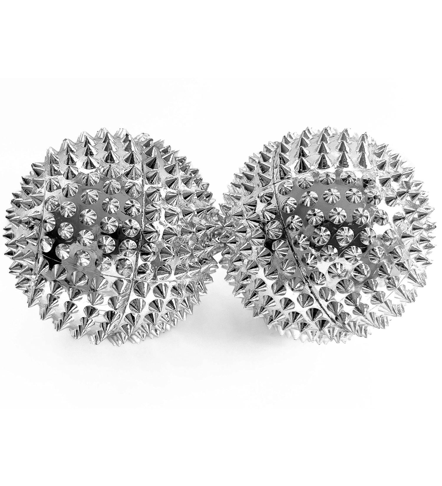 Shop 2x DBT Hedgehog Ball - Magnetic Stress Relief & Acupressure 47mm | Enhance Mobility & Concentration | Stress Relief Massage Tool (Silver) - Buy Online on GoSupps.com
