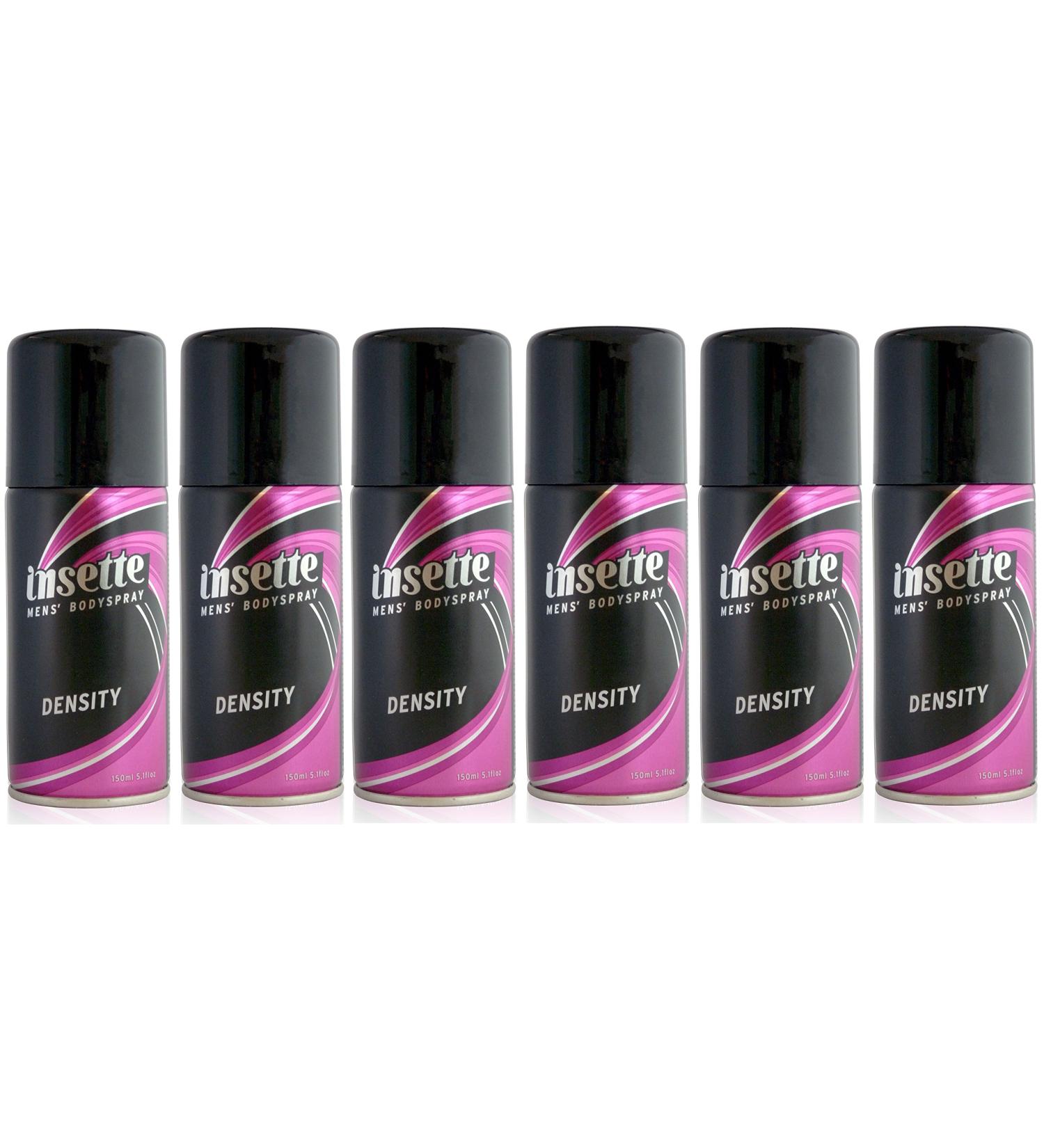 x6 Insette DENSITY Mens Deodorant BODY SPRAY 150ml