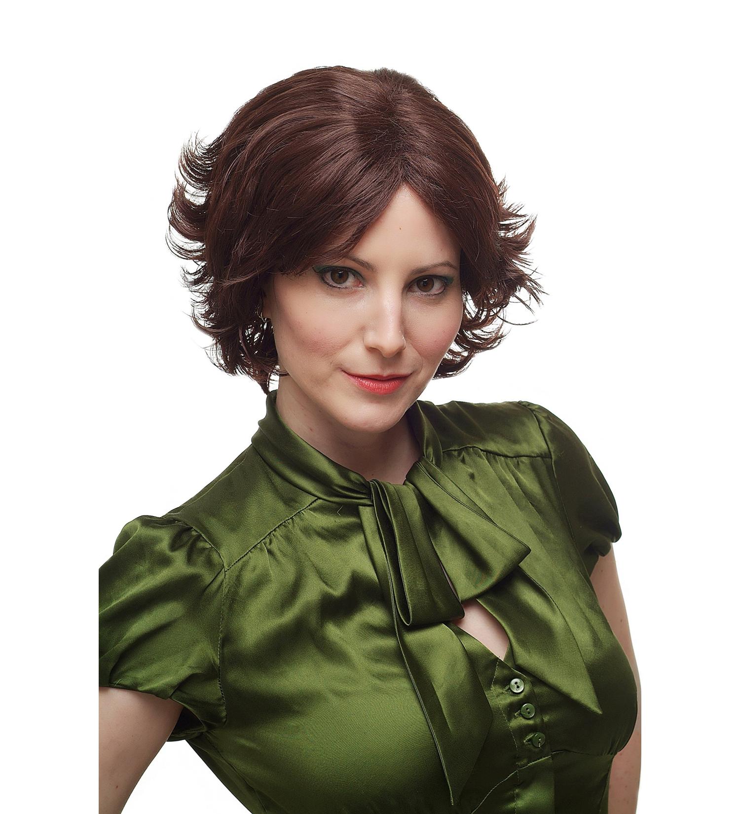 Sexy & Classy Short Hair Wig for Women | Curved Teased Tips in Brown Red-Brown Mix - Style 2302-6/33 - Buy Online on GoSupps.com