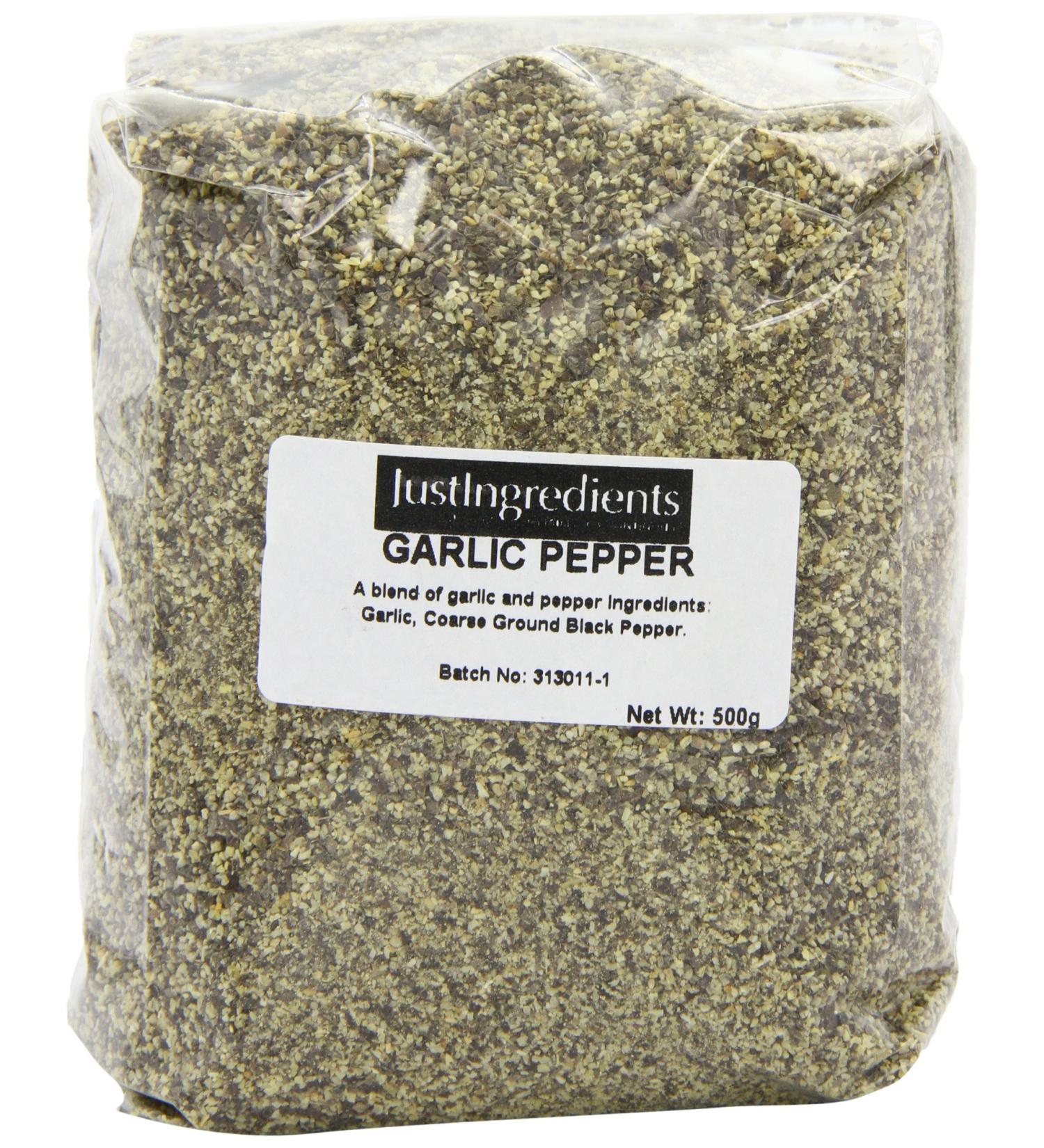 JustIngredients Essential Garlic/Pepper 500 g Pack of 2 - Buy Online on GoSupps.com
