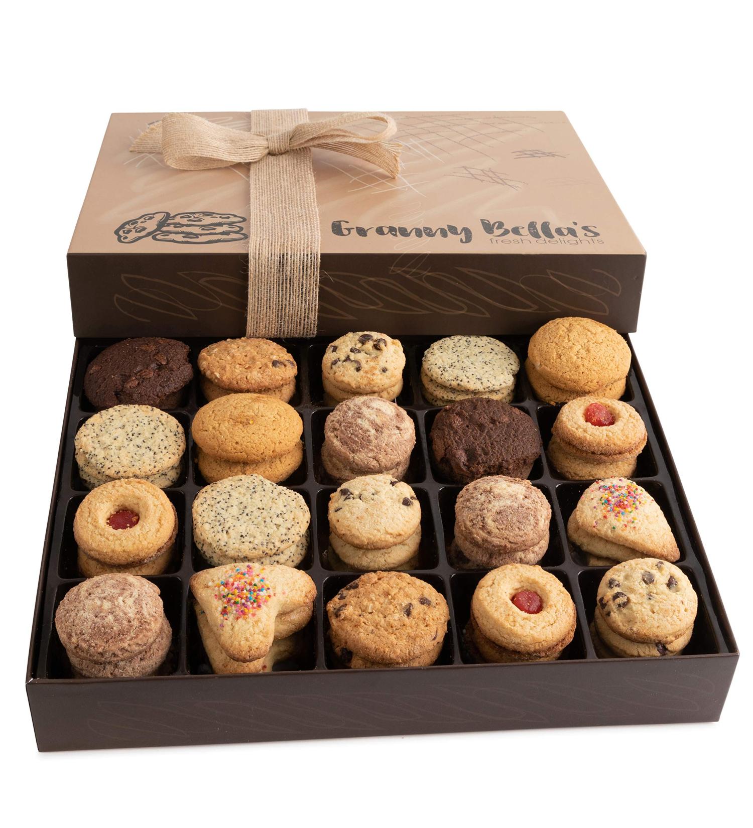 Granny Bella's Fathers Day Cookie Gift Basket - 52 Gourmet Cookies | Prime Gifts for Dad | Food Assortment Delivery for Husband, Grandpa, Stepdad | From Daughter, Son, Kids, Girlfriend - Buy Online on GoSupps.com