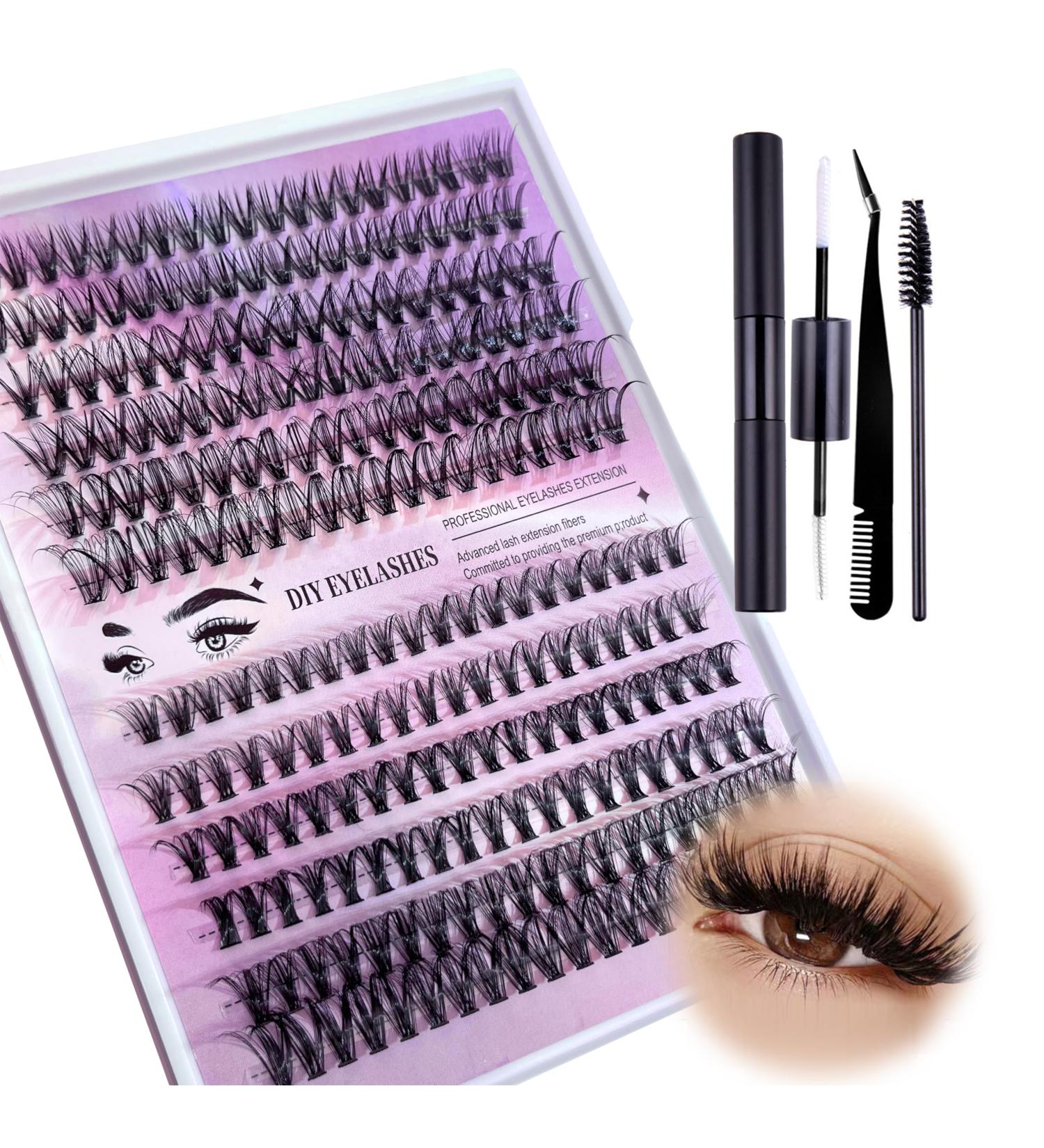Fluffy Lash Extension Kit - 240 Pcs 30D/40D Eyelash Clusters DIY Lash Extensions at Home with Bond & Tweezers - International Shipping Available - Buy Online on GoSupps.com