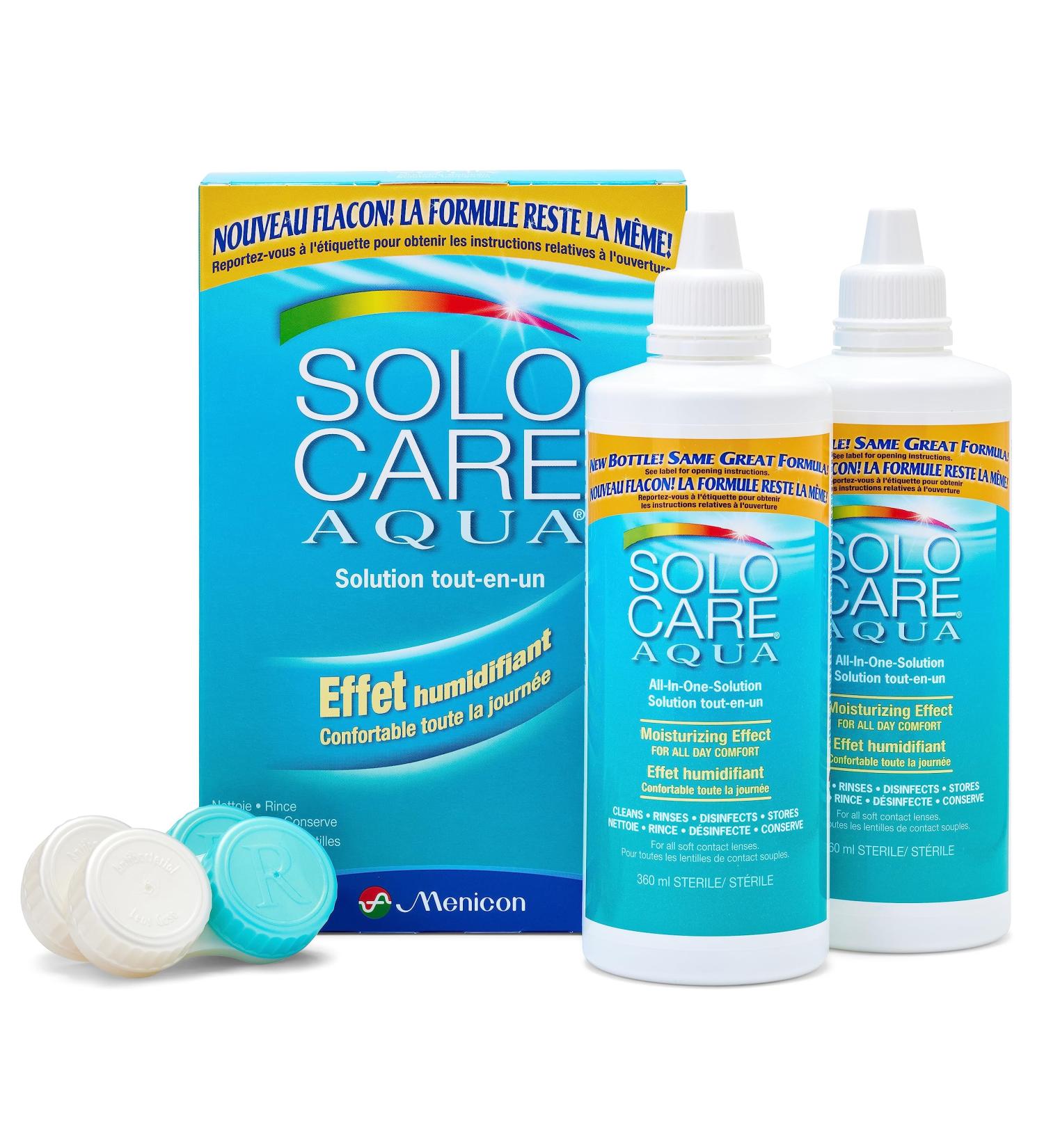 SoloCare Aqua All in One Solution 2x360mL Twin Pack - Buy Online on GoSupps.com