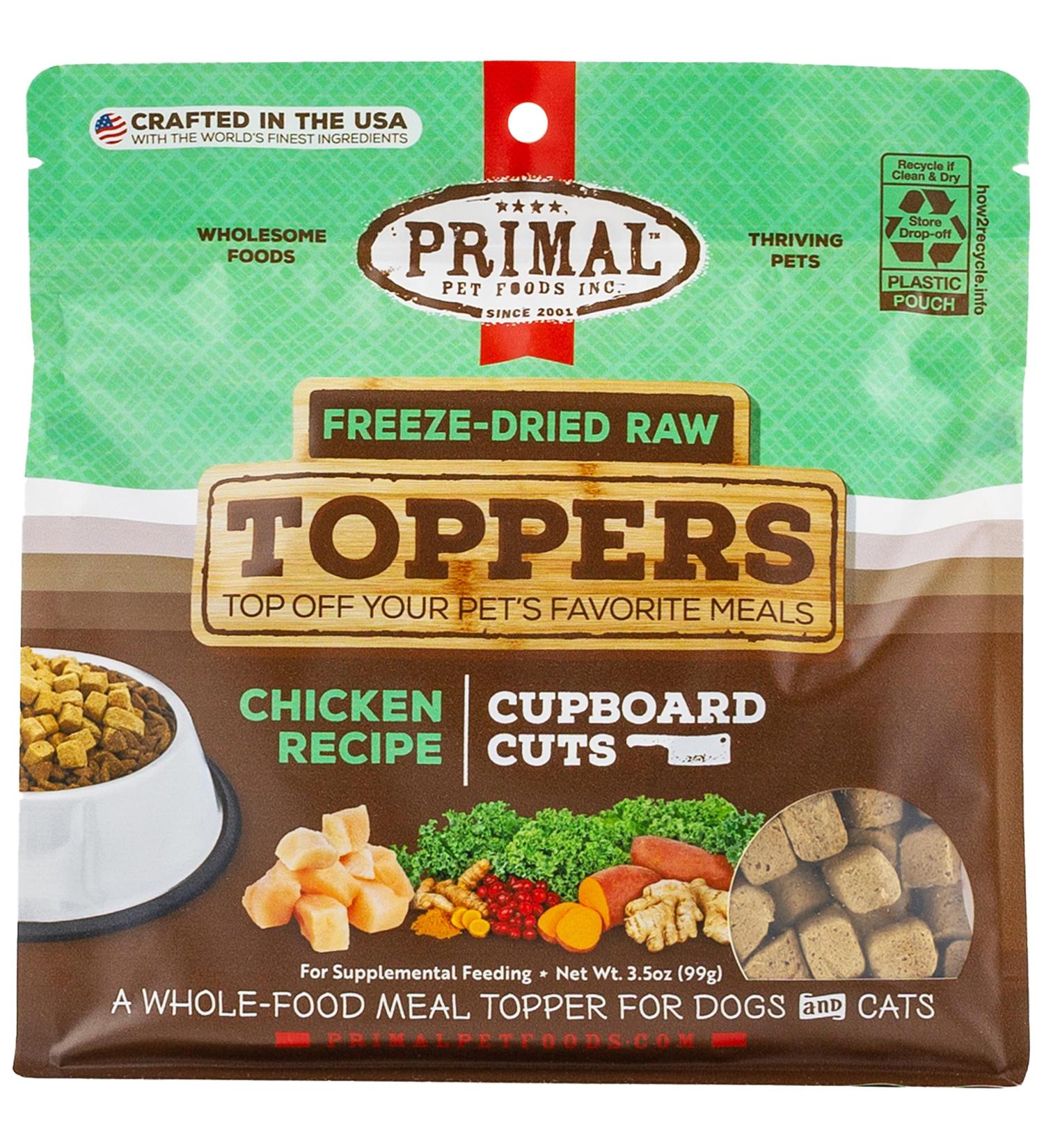 Primal Cupboard Cuts Freeze Dried Raw Dog Food Topper - Grain Free Meal Mixer - Chicken 3.5oz (1 Pack) - Buy Online on GoSupps.com