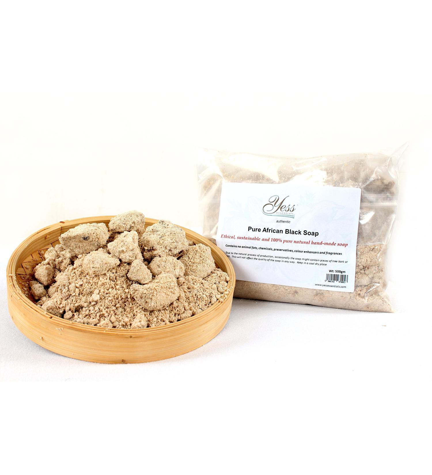Yess Essentials Authentic Raw African Black Soap 500gm - Buy Online on GoSupps.com