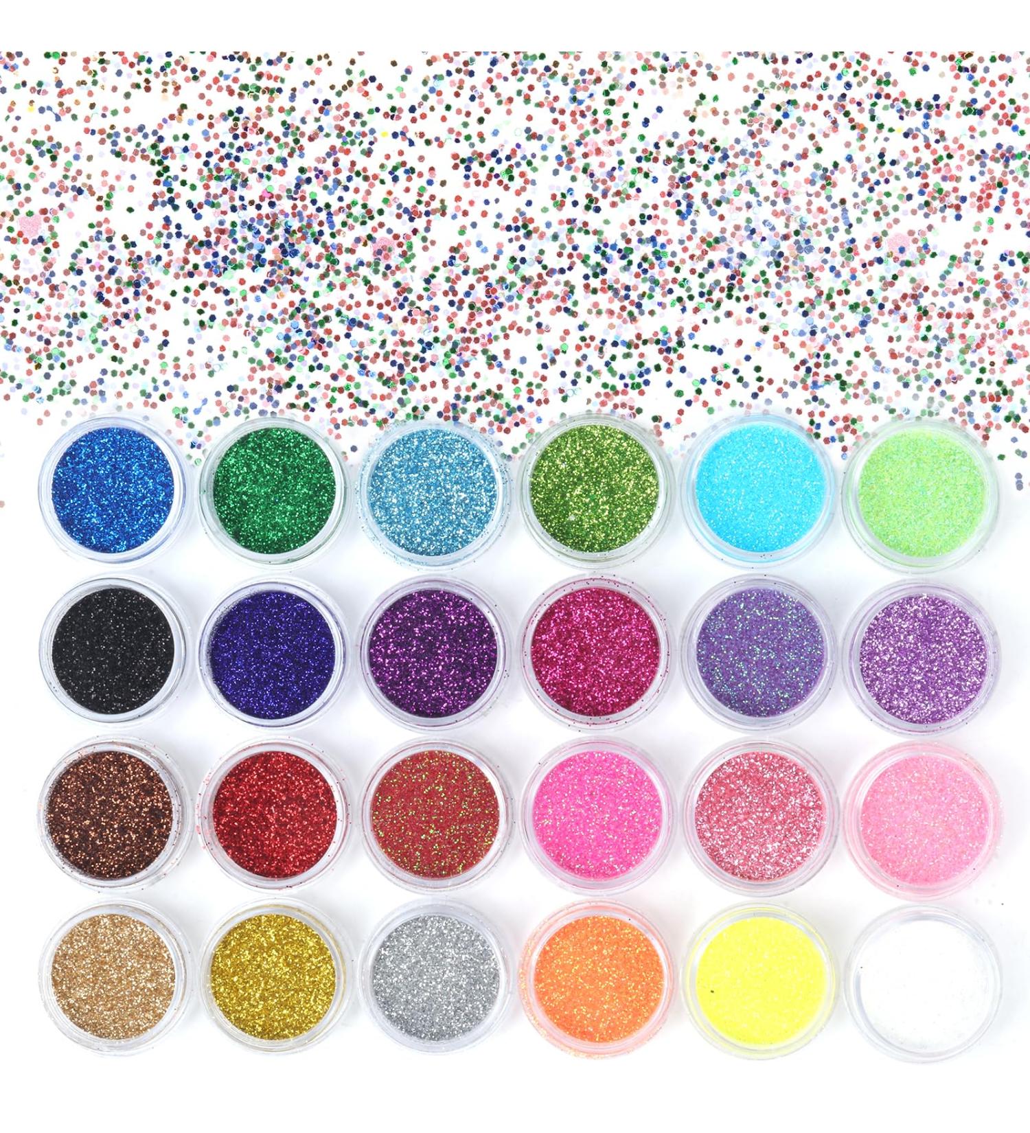 Face Glitter 24 Color Festival Glitter Biodegradable Glitter Extra Fine Glitter for Hair Body Nail Eye Cosmetic Glitter for Wax Melts Pride Makeup Art Nail Crafting Party Colour 4 - Buy Online on GoSupps.com