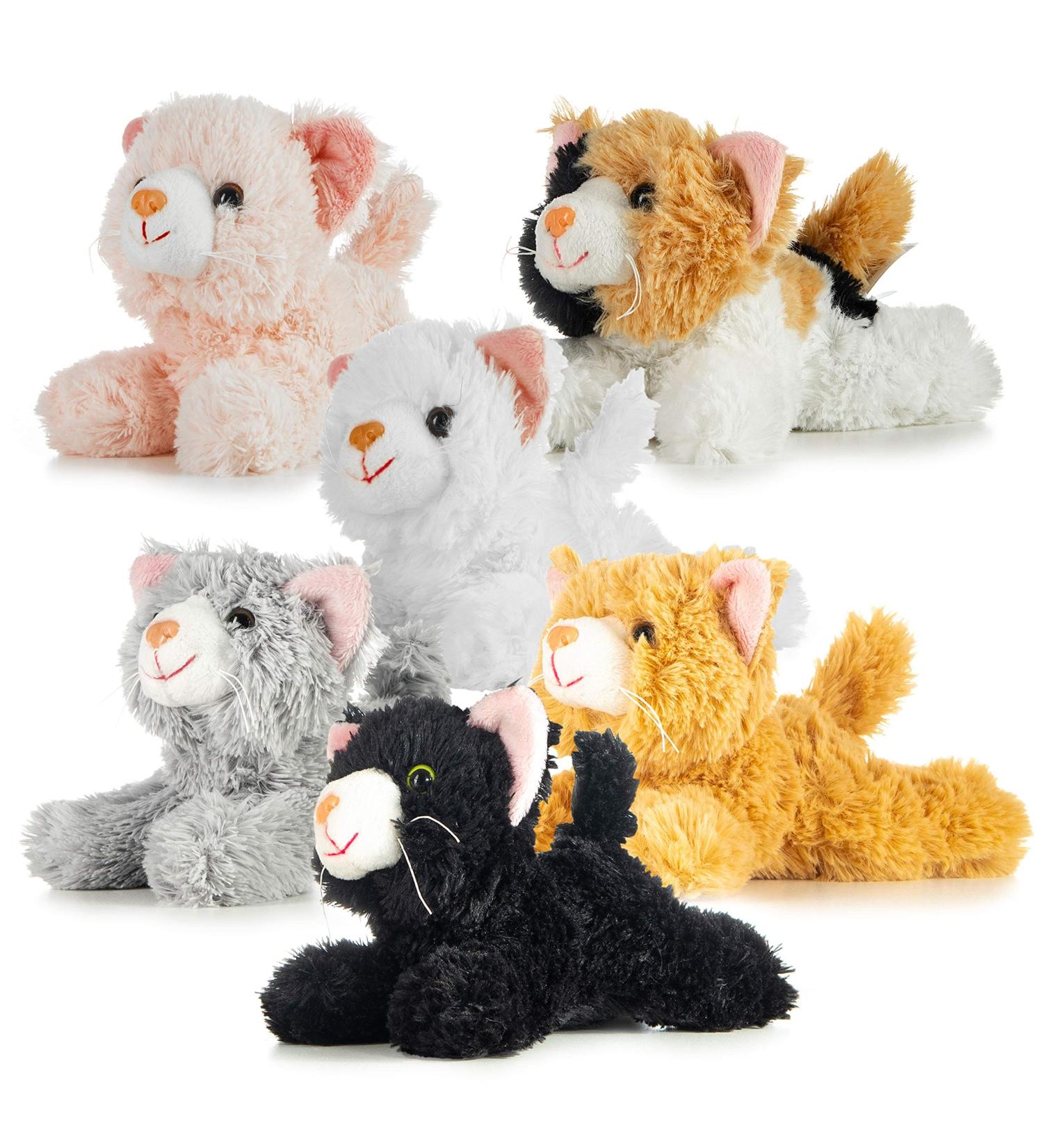 6-Pack 6-inch Small Stuffed Cats - Plush Kittens Toys for Baby Boys & Girls - Buy Online on GoSupps.com