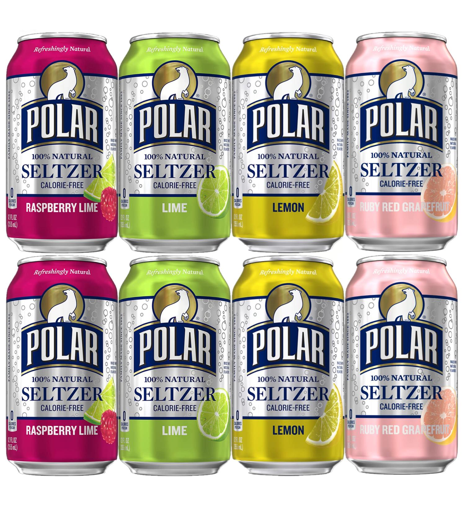 Polar Seltzer Water Variety Pack 12oz - Pack of 8 Cans for Refreshing Hydration - Buy Online on GoSupps.com