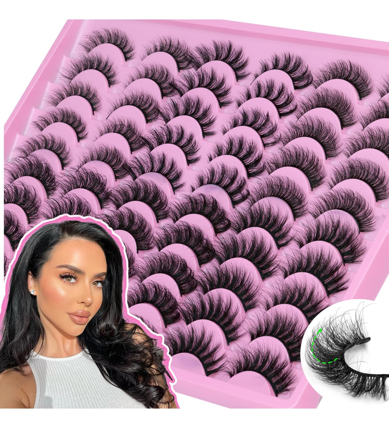 HeyAlice Wholesale Natural False Eyelashes Set - 30 Pairs Faux Mink Fluffy Wispy Cat Eye Lashes - 6 Styles Mixed 3D Strip Fake Eyelashes - Buy Online on GoSupps.com