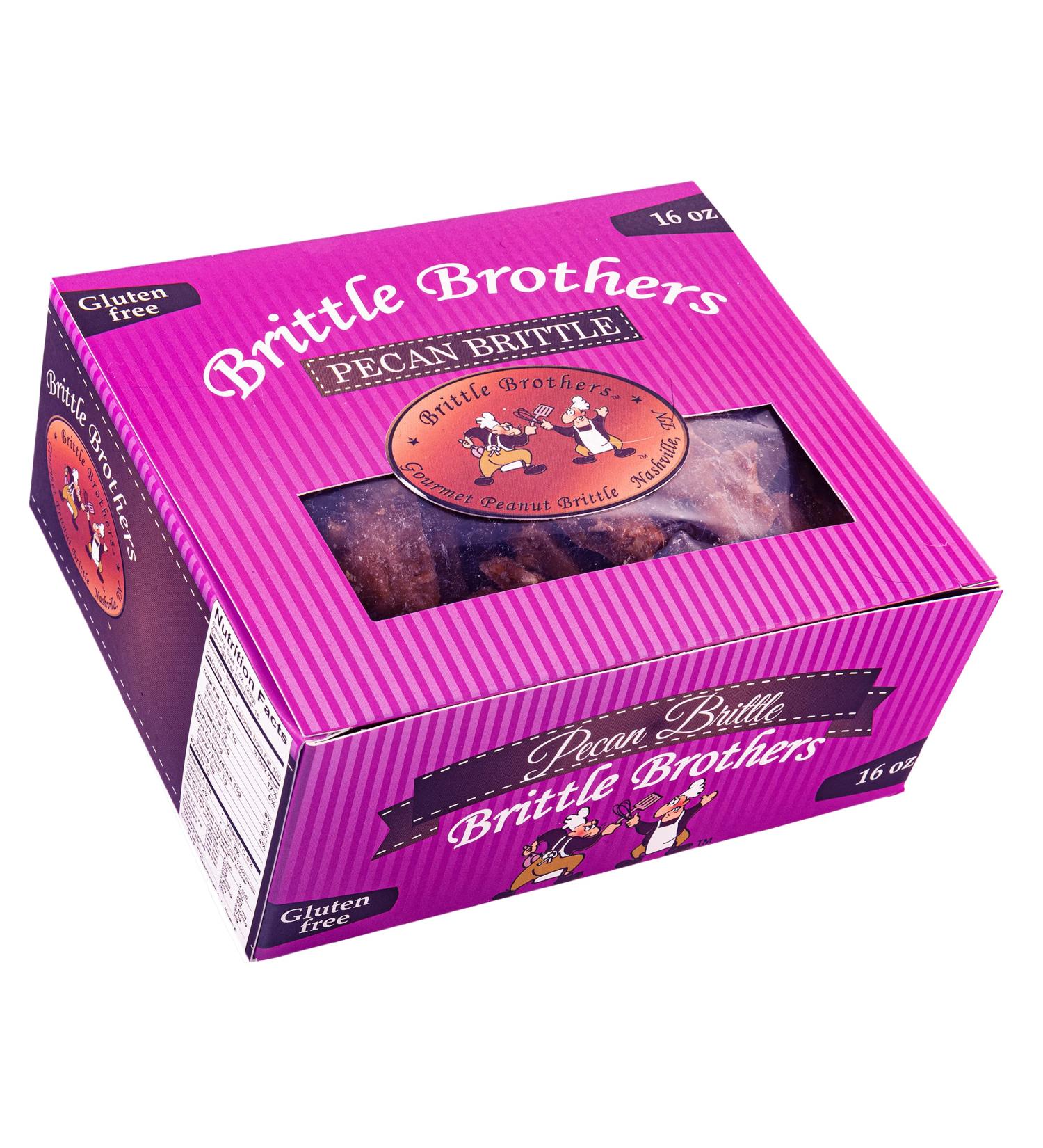 Pecan Brittle Box - 16 oz - Voted #1 in America - Cashew Pecan Bacon Men Women Corporate Gift - Nutty Snack Sampler for any Occasion - Buy Online on GoSupps.com
