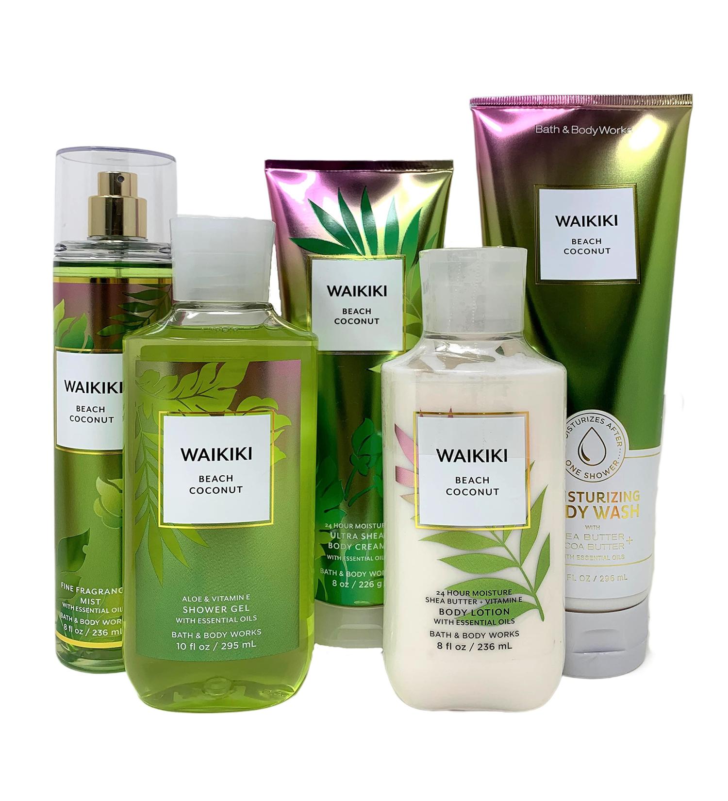 Bath and Body Works WAIKIKI BEACH COCONUT Premium Spa Gift Set with Lotion, Body Wash, Cream, Mist, and Gel - Buy Online on GoSupps.com
