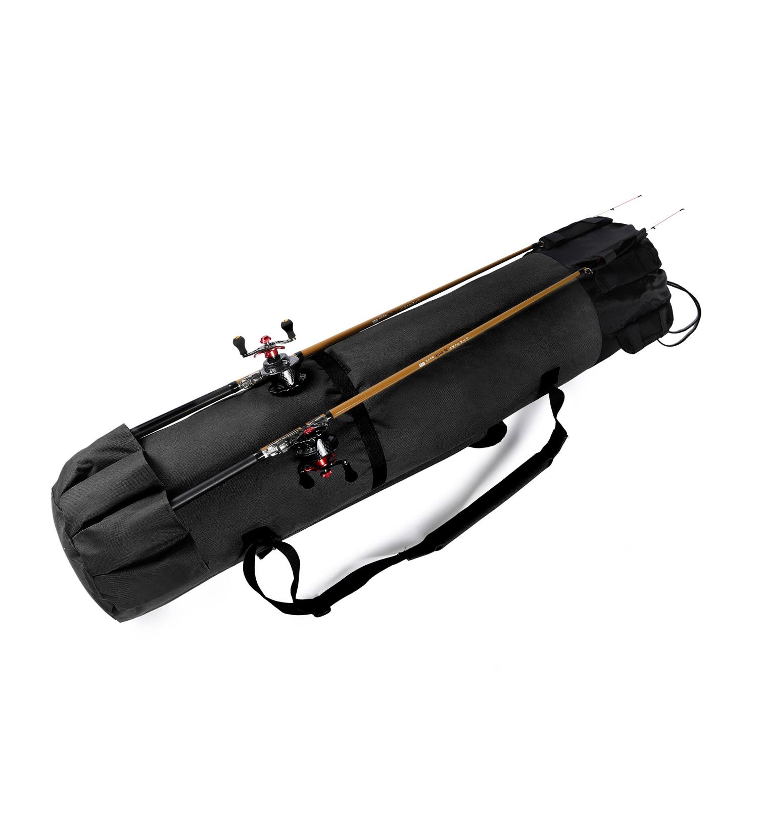 HUNTVP Fishing Rod Reel Case Bag - Black | Travel Organizer & Tool Holder - Buy Online on GoSupps.com