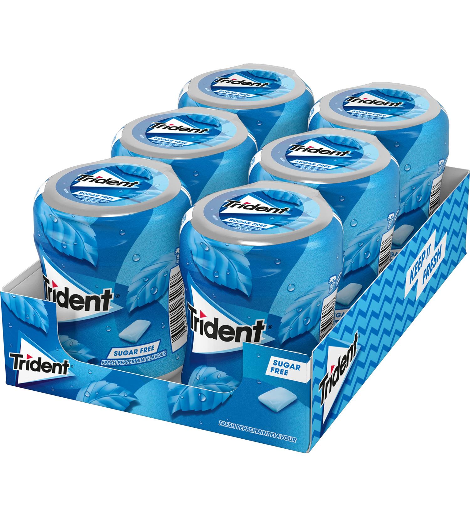 Trident Fresh Peppermint Sugar Free Chewing Gum 82.8 g. Pack of 6  - Buy Online on GoSupps.com