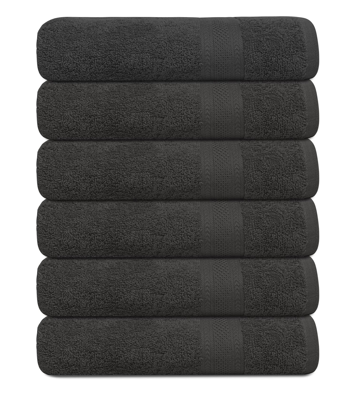 Monark Linen Cotton Terry Bath Towel Set - Quick Dry & Highly Absorbent - 24 x 48 (PK6) - Buy Online on GoSupps.com